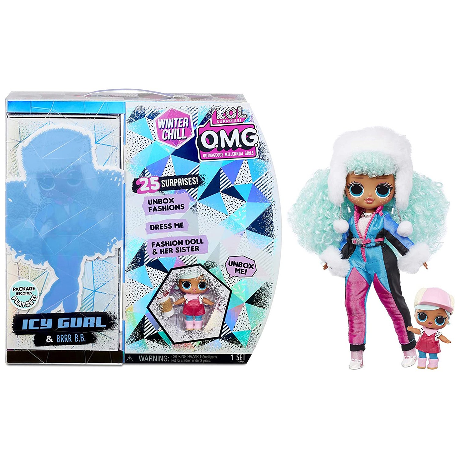Игровой набор L.O.L. Surprise! O.M.G. Winter Chill Icy Gurl Fashion Doll & Brrr B.B. Doll, 570240