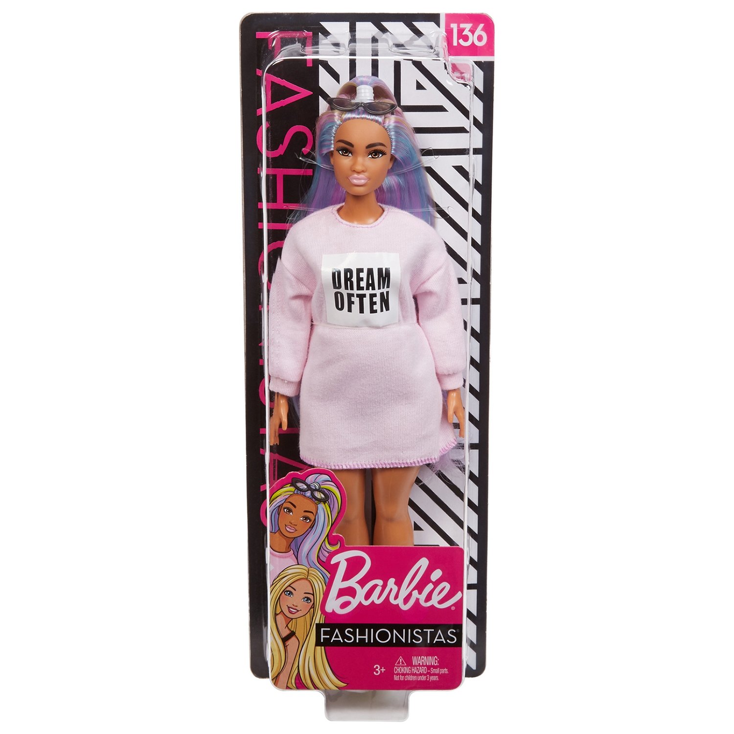 Кукла Barbie Игра с модой в розовом платье-свитере, GHW52