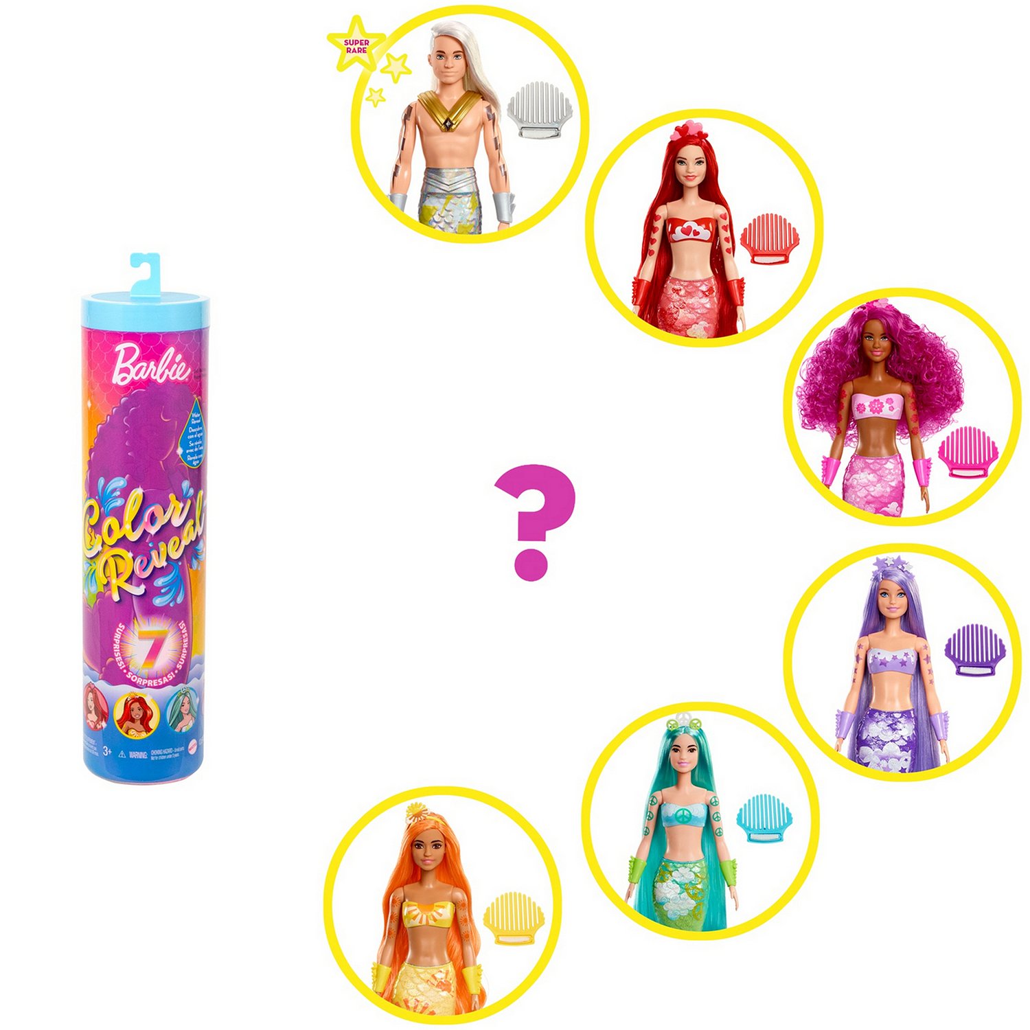 Кукла Barbie Радужная русалка в непрозрачной упаковке (Сюрприз) HCC46