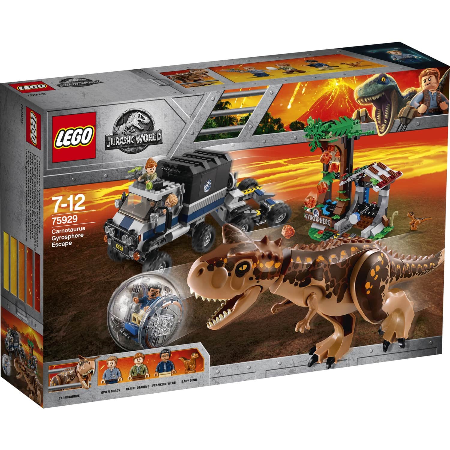 Конструктор LEGO Jurassic World 75929 Побег в гиросфере от Карнотавра
