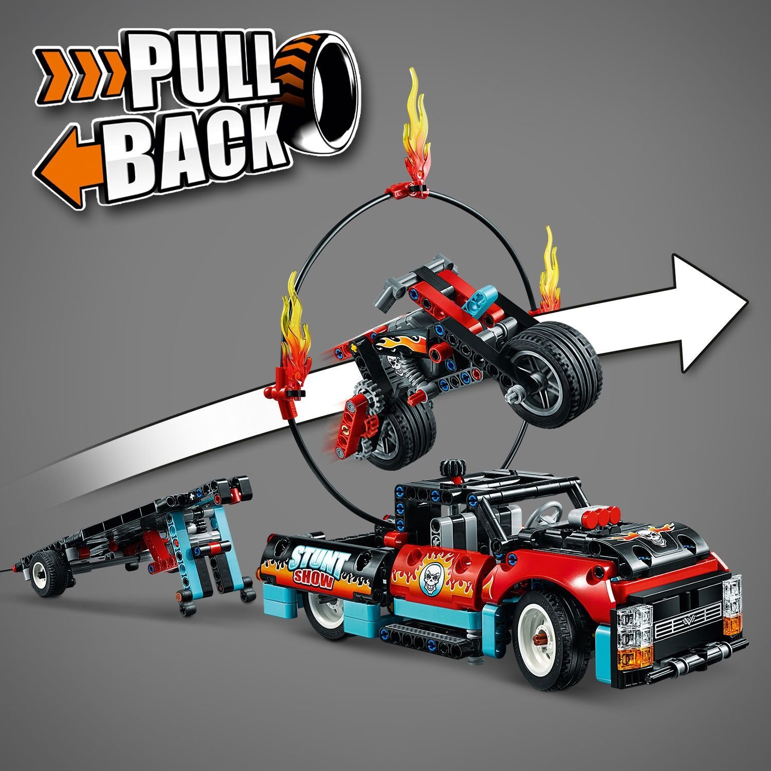 Конструктор LEGO Technic 42106 Шоу трюков на грузовиках и мотоциклах