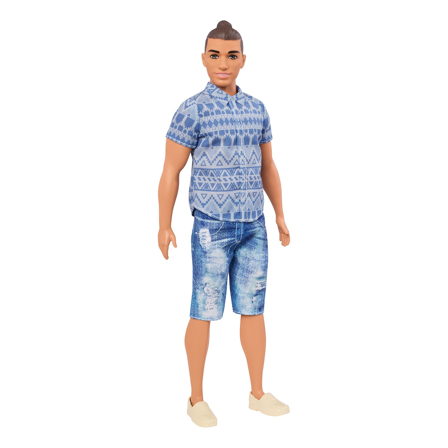 Кукла Barbie Игра с модой Кен в широких джинсовых шортах, 30 см, FNJ38