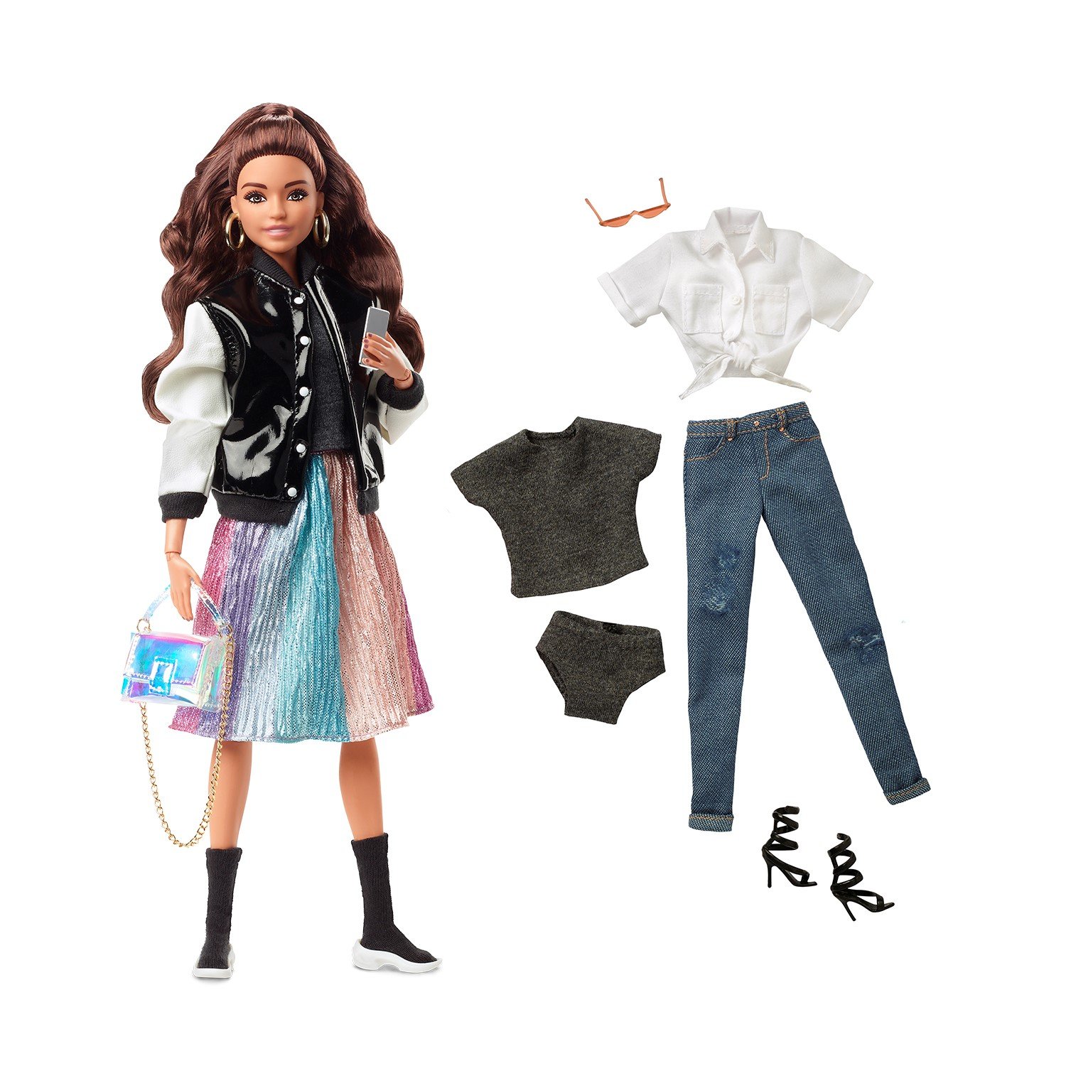Кукла Barbie стильная с каштановыми волосами HCB75