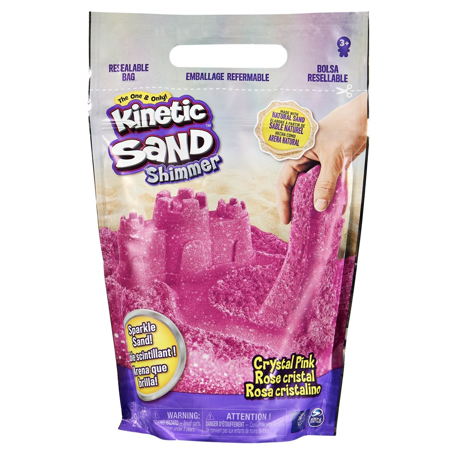 Песок Kinetic Sand 907г Розовый с блестками 6060800
