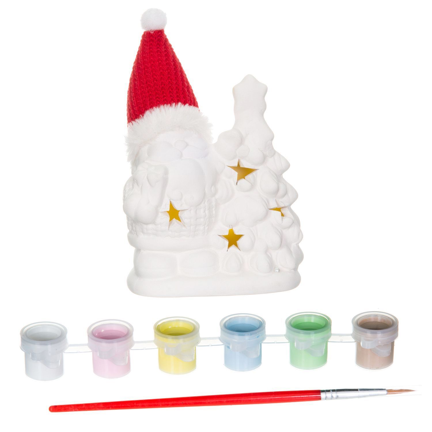 Набор для творчества Bondibon"Новогодние украшения" сувенир Дед Мороз с подсветкой LED, ВВ1597