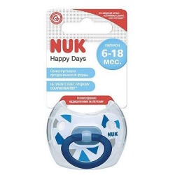 Пустышка Nuk Happy Days с контейнером 2 Синий