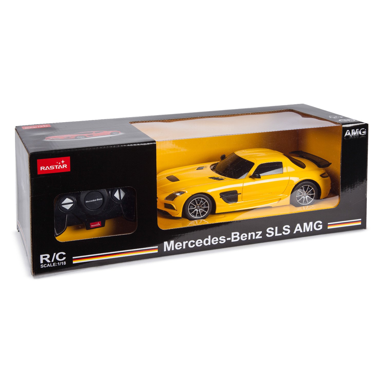 Машинка р/у Rastar Mercedes-Benz SLS BS 1:18 желтая