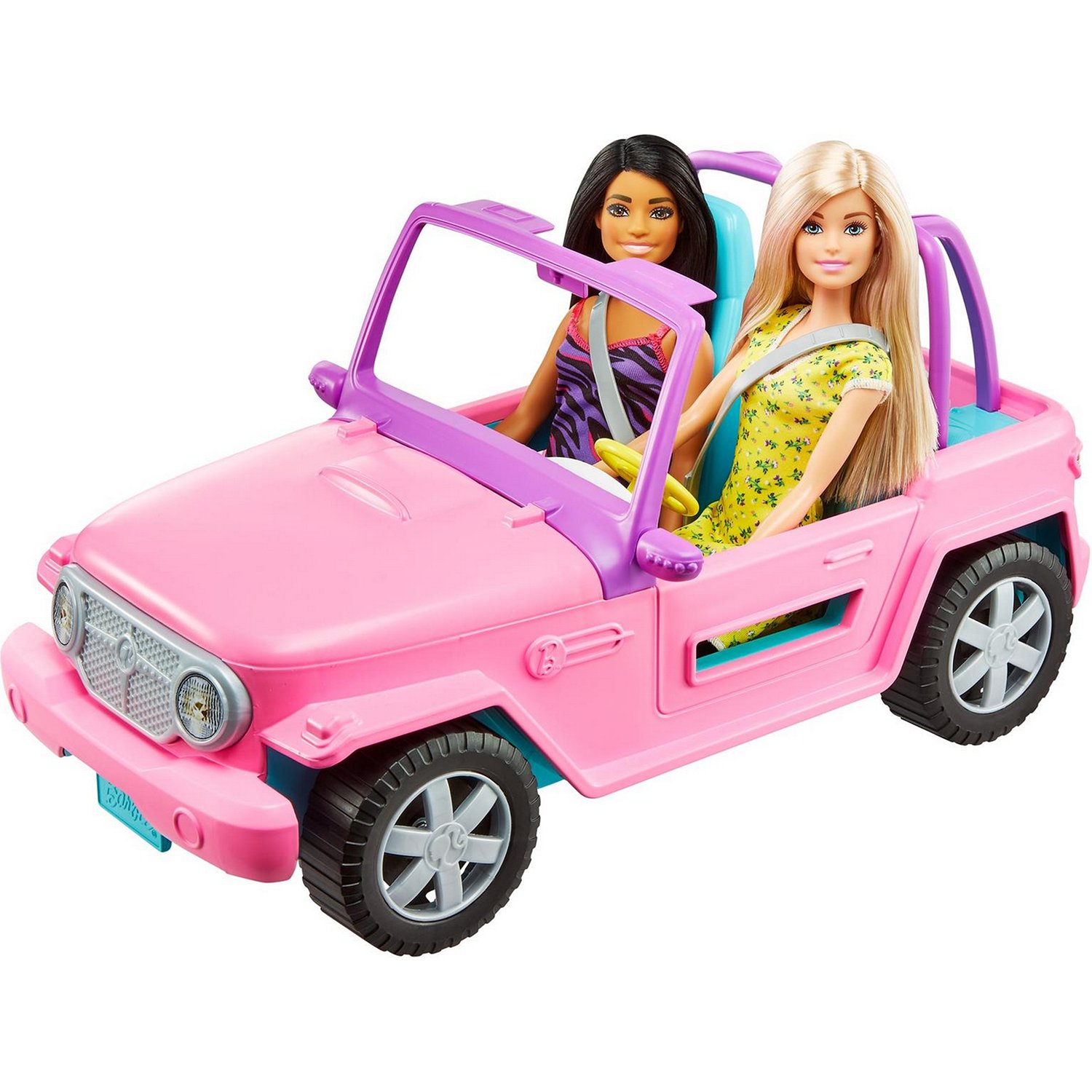 Кукла Barbie с подругой в розовом джипе GVK02