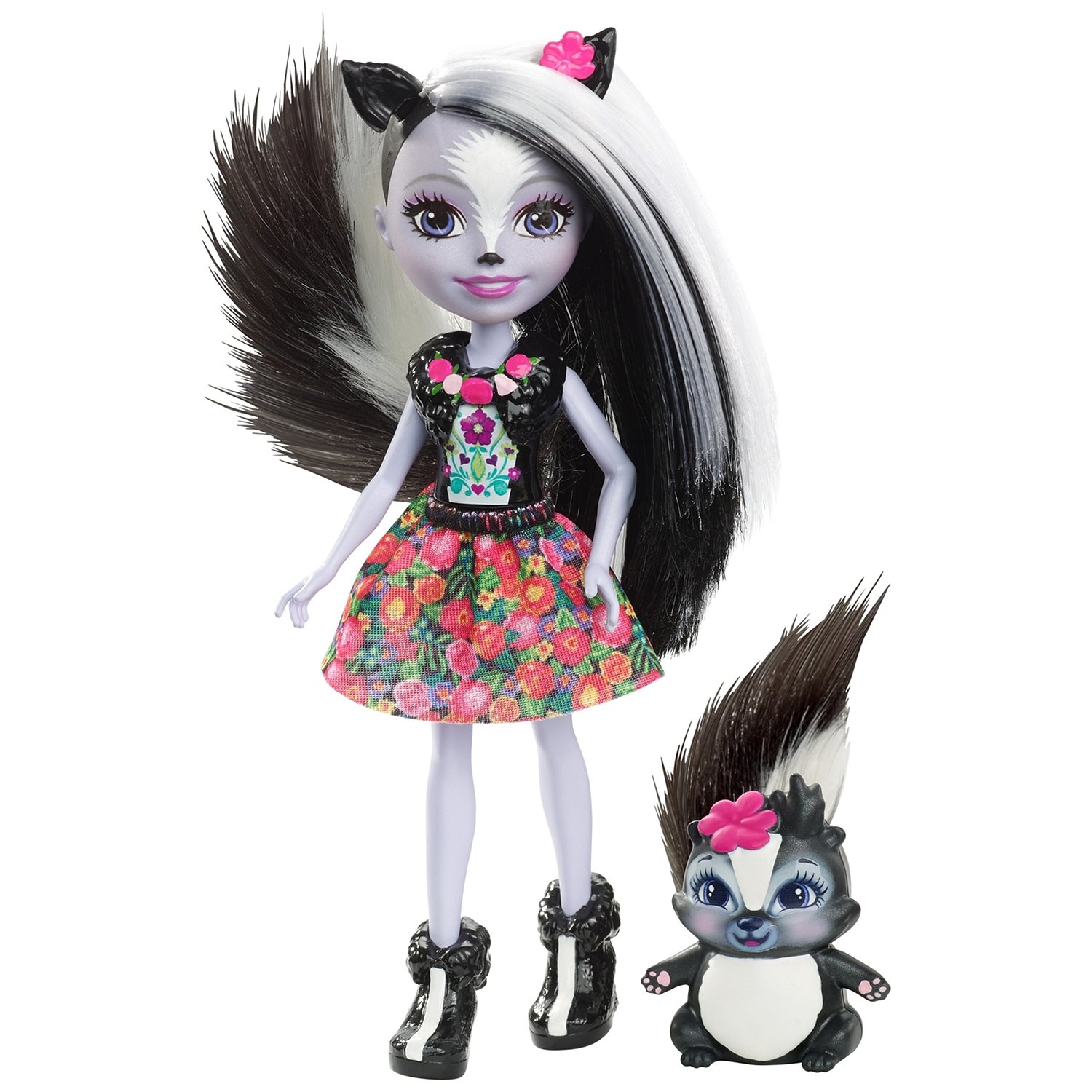 Кукла Enchantimals Седж Скунси с любимой зверюшкой, 15 см, DYC75