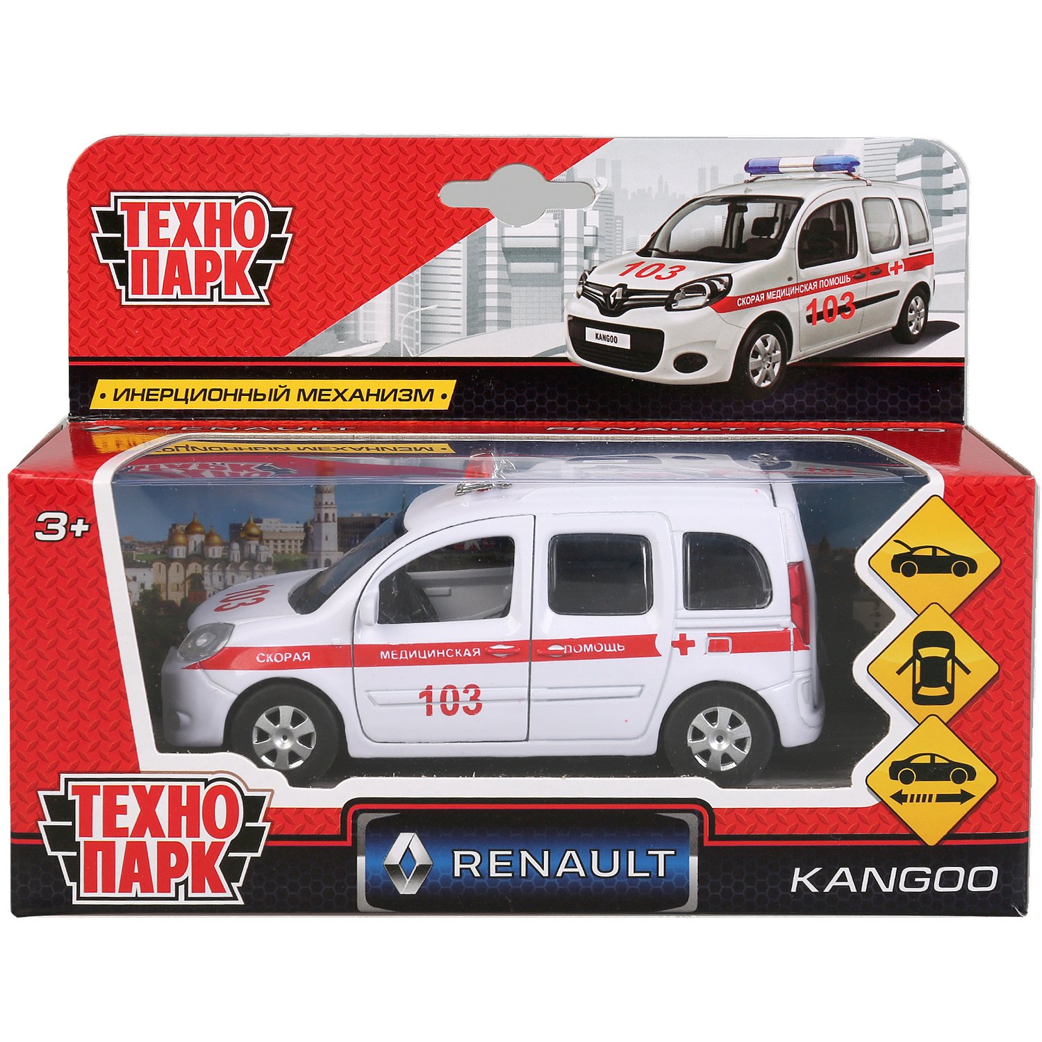 Машина Технопарк Renault Kangoo Скорая помощь инерционная 268493