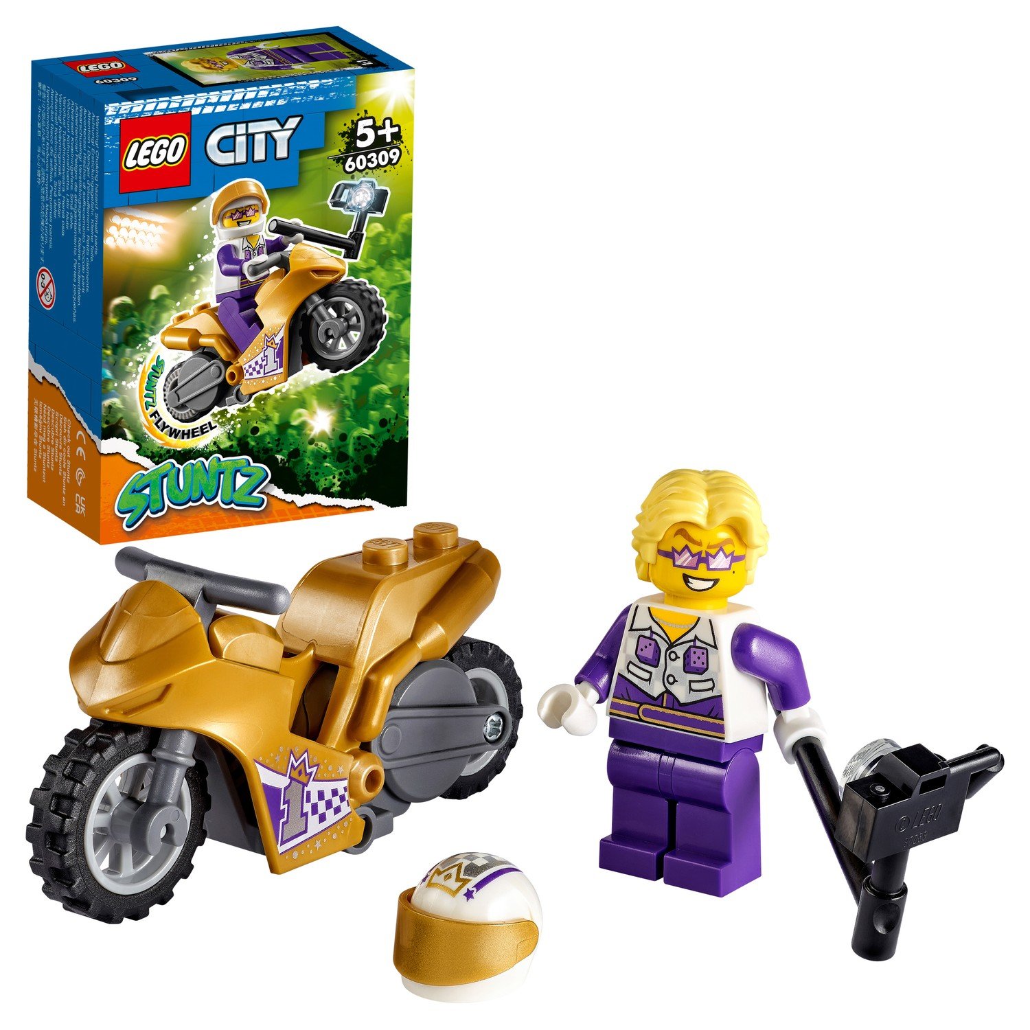 Конструктор LEGO City 60309 Трюковый мотоцикл с экшн-камерой