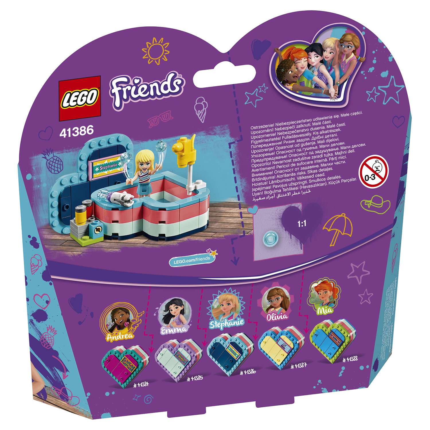 Конструктор LEGO Friends Летняя шкатулка-сердечко для Стефани 41386