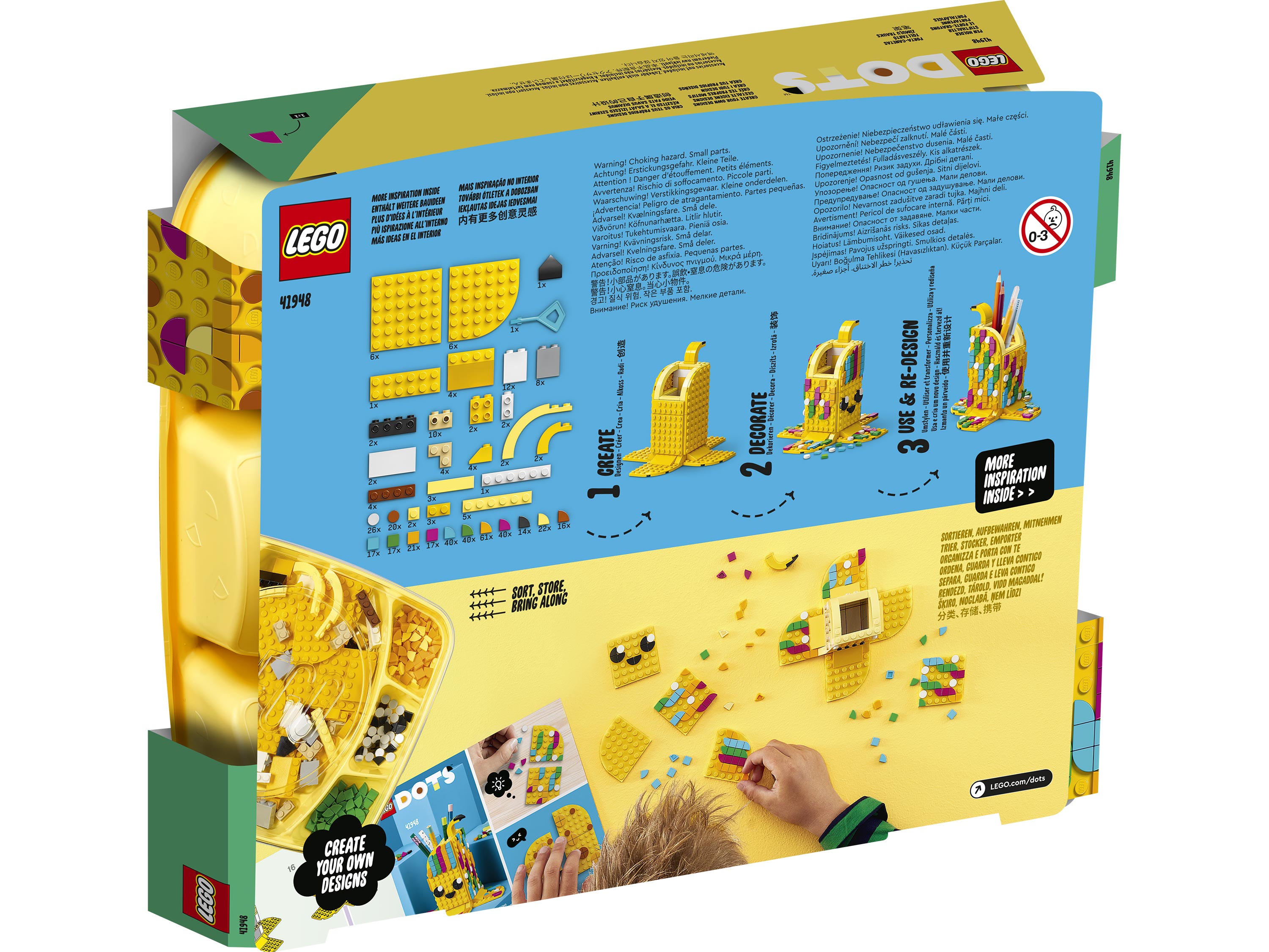 Конструктор LEGO DOTS 41948 Подставка для карандашей Милый банан