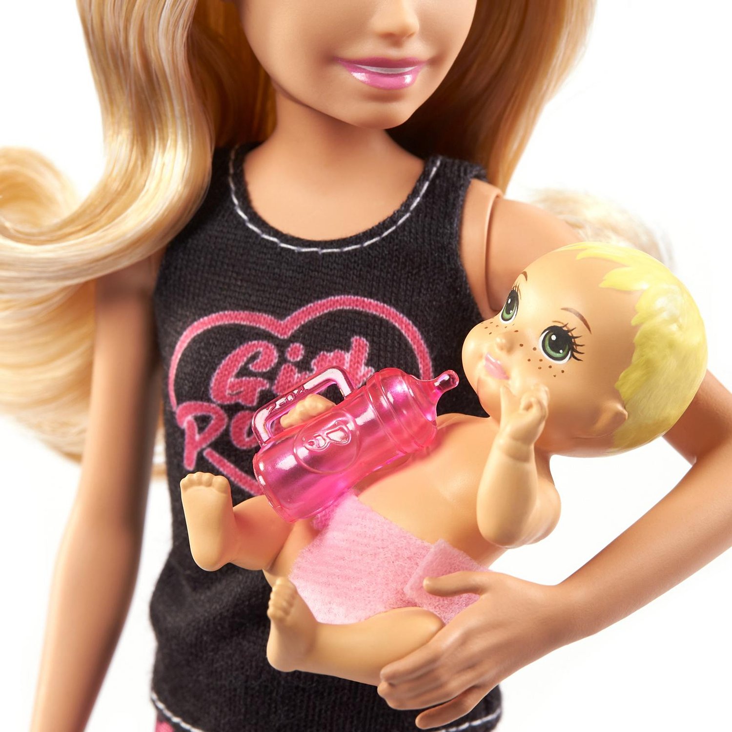 Кукла Barbie Няня с малышом и аксессуарами, GRP13