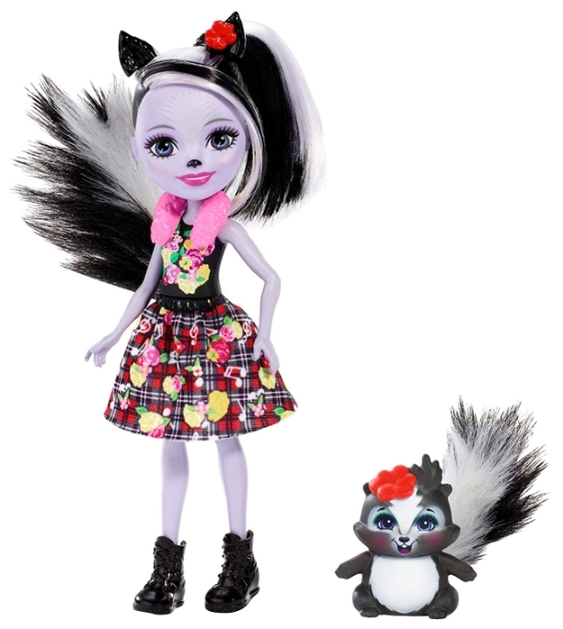 Кукла Enchantimals Седж Скунси с любимой зверюшкой, 15 см, FXM72