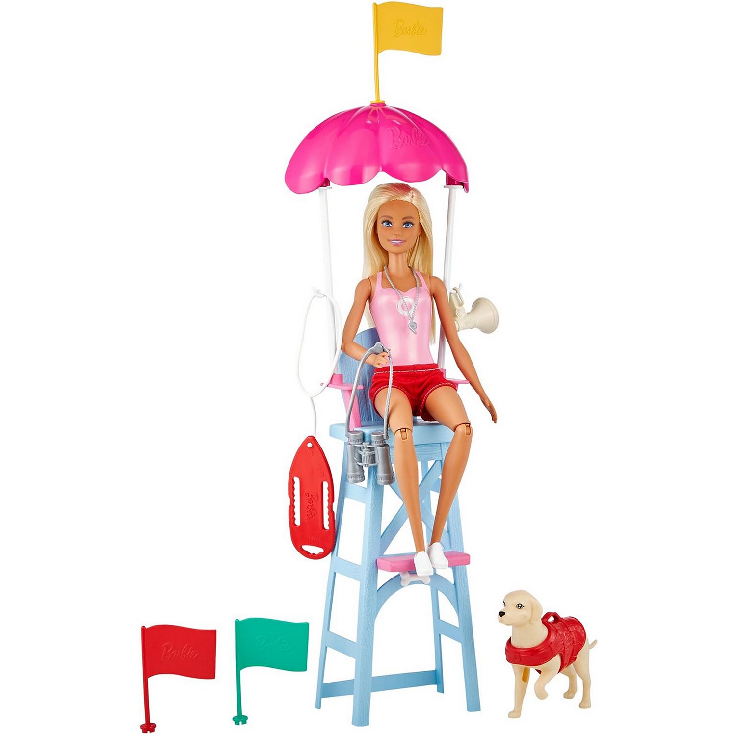 Набор игровой Barbie Пляжный спасатель кукла+питомец+аксессуары GTX69
