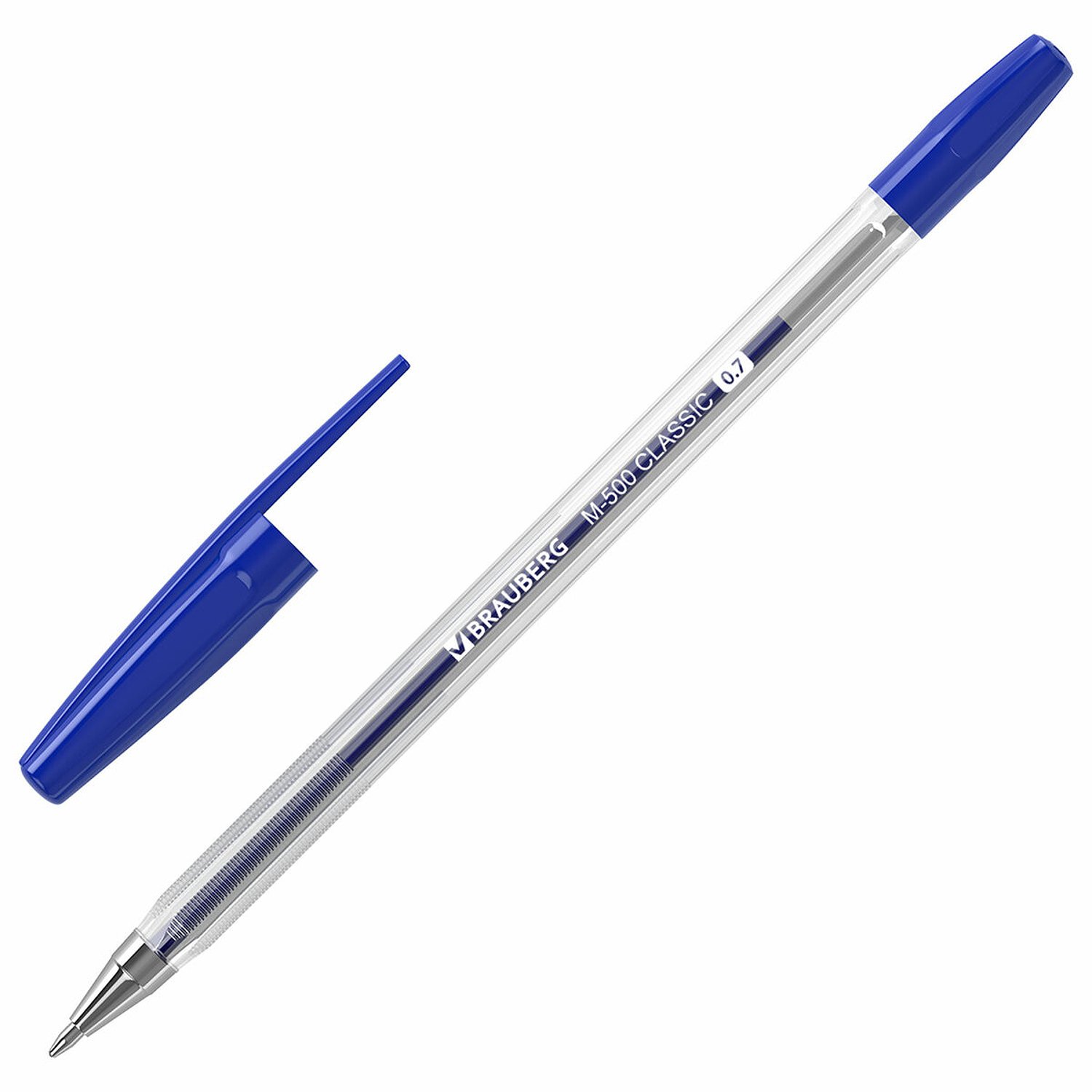 Ручки шариковые BRAUBERG "M-500", НАБОР 10 шт., СИНИЕ, узел 0,7 мм, линия письма 0,35 мм, 143454