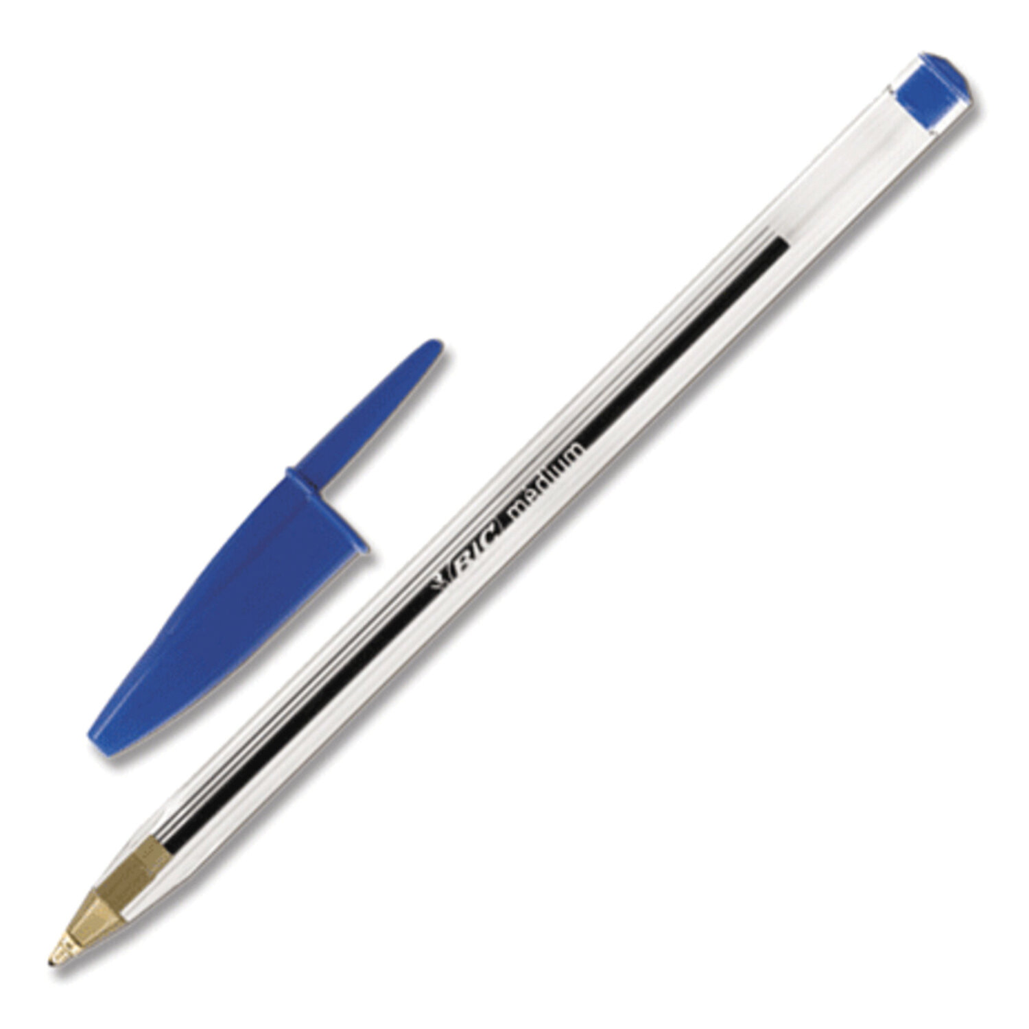 Ручки шариковые BIC "Cristal Original", НАБОР 4 шт., СИНИЕ, узел 1 мм, линия 0,32 мм, пакет