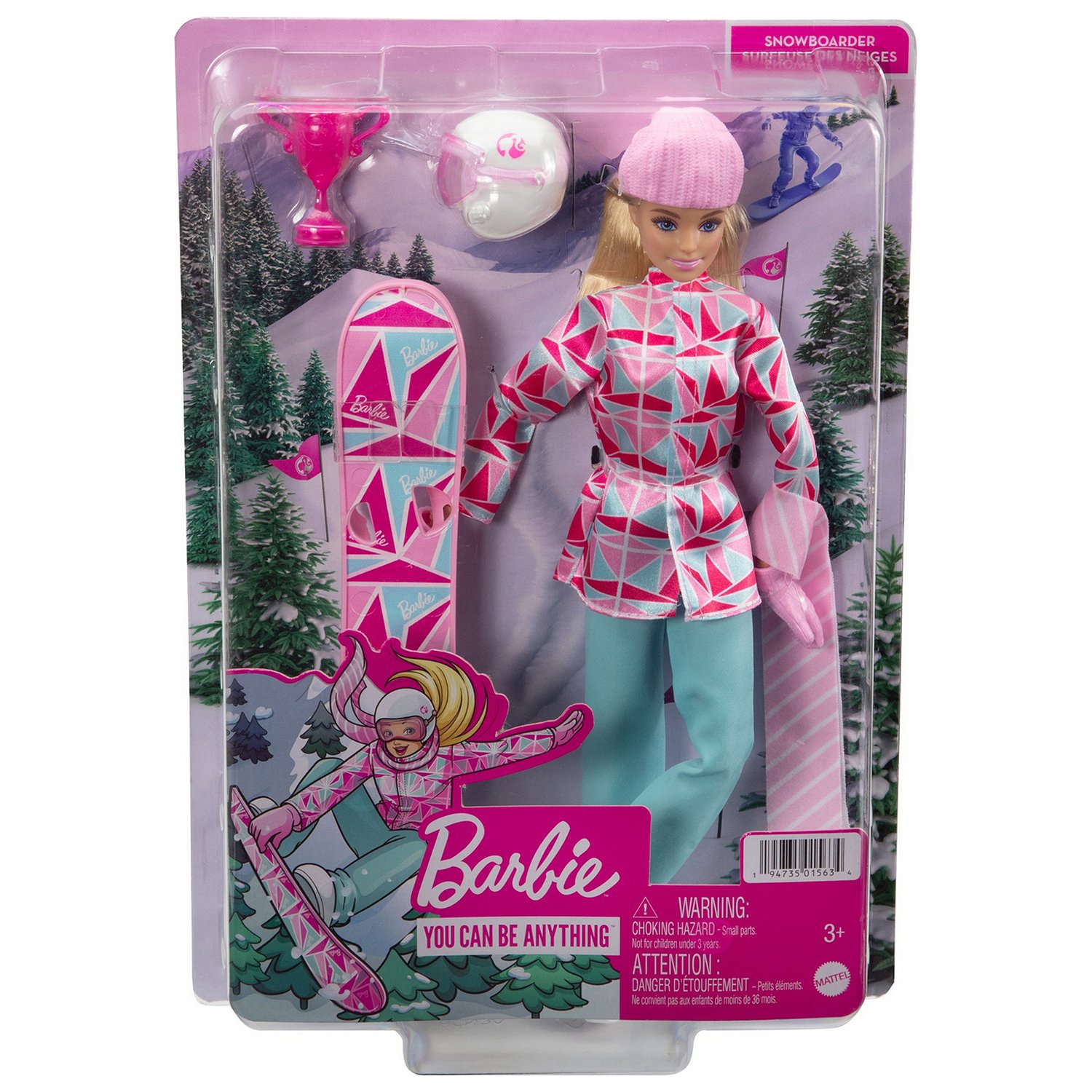 Кукла Barbie Зимние виды спорта Сноубордист HCN32