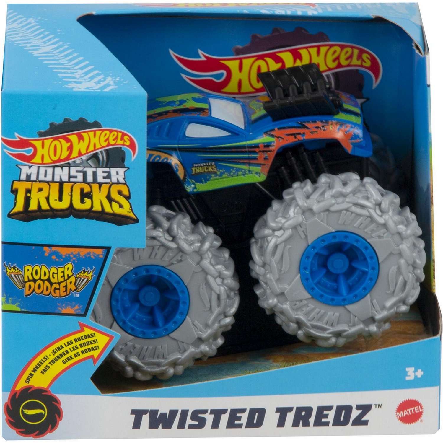 Монстр-трак Hot Wheels Twisted Tredz Rodger Dodger (GVK37/GVK40) 1:43 синий