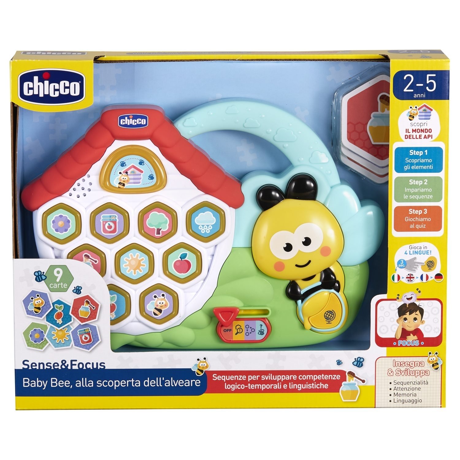 Игрушка развивающая Chicco Пчелка на 4 языках 00010684000180