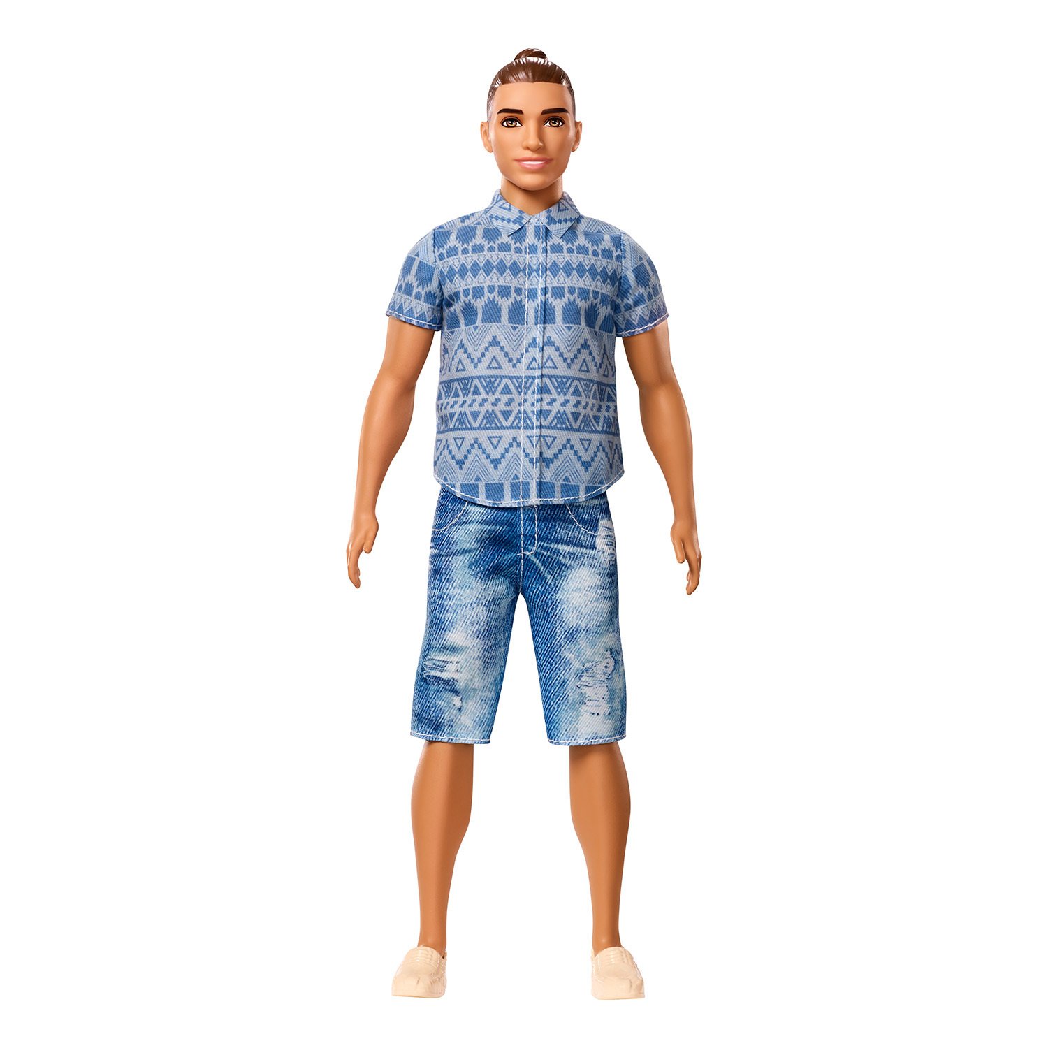 Кукла Barbie Игра с модой Кен в широких джинсовых шортах, 30 см, FNJ38