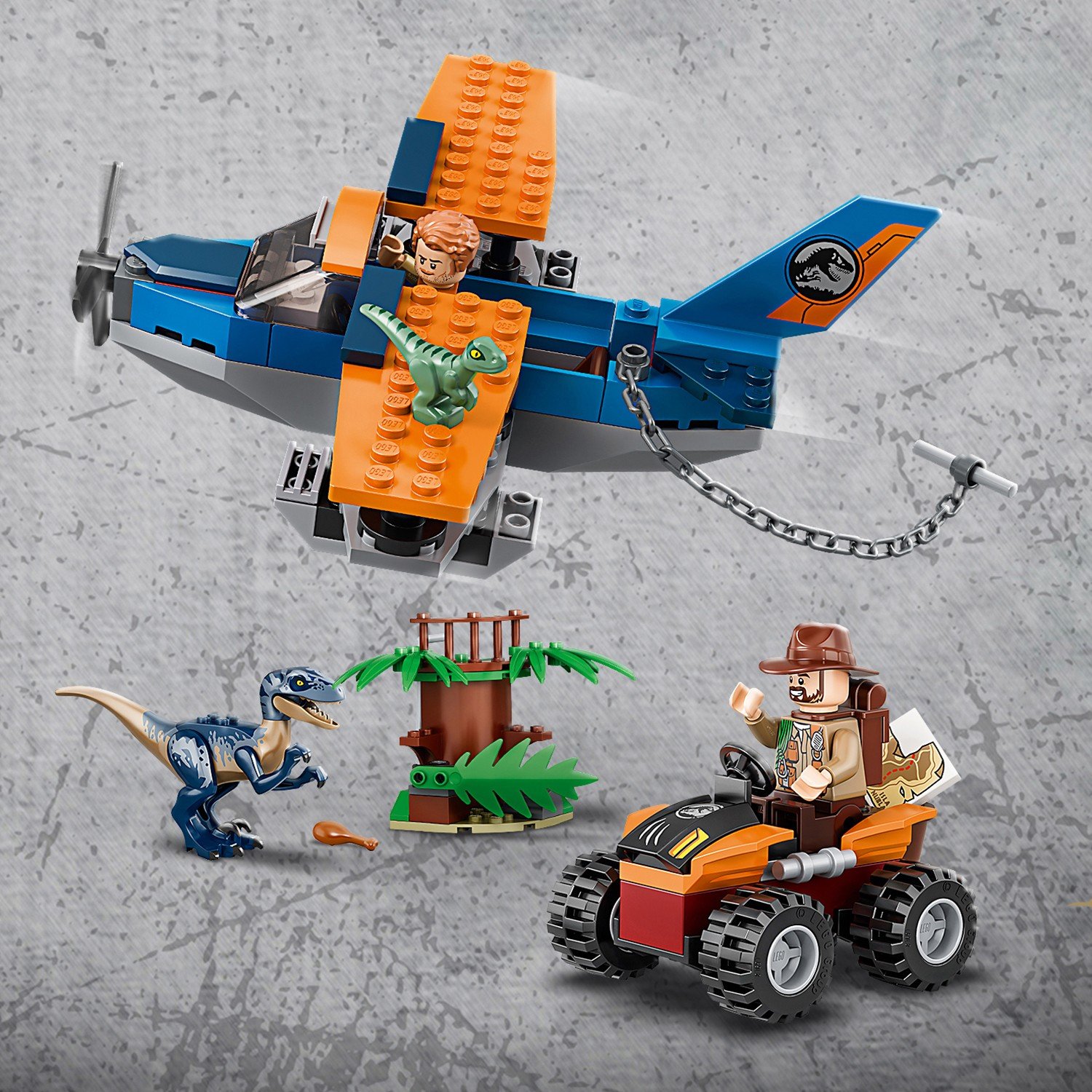 Конструктор LEGO Jurassic World 75942 Велоцираптор: спасение на биплане