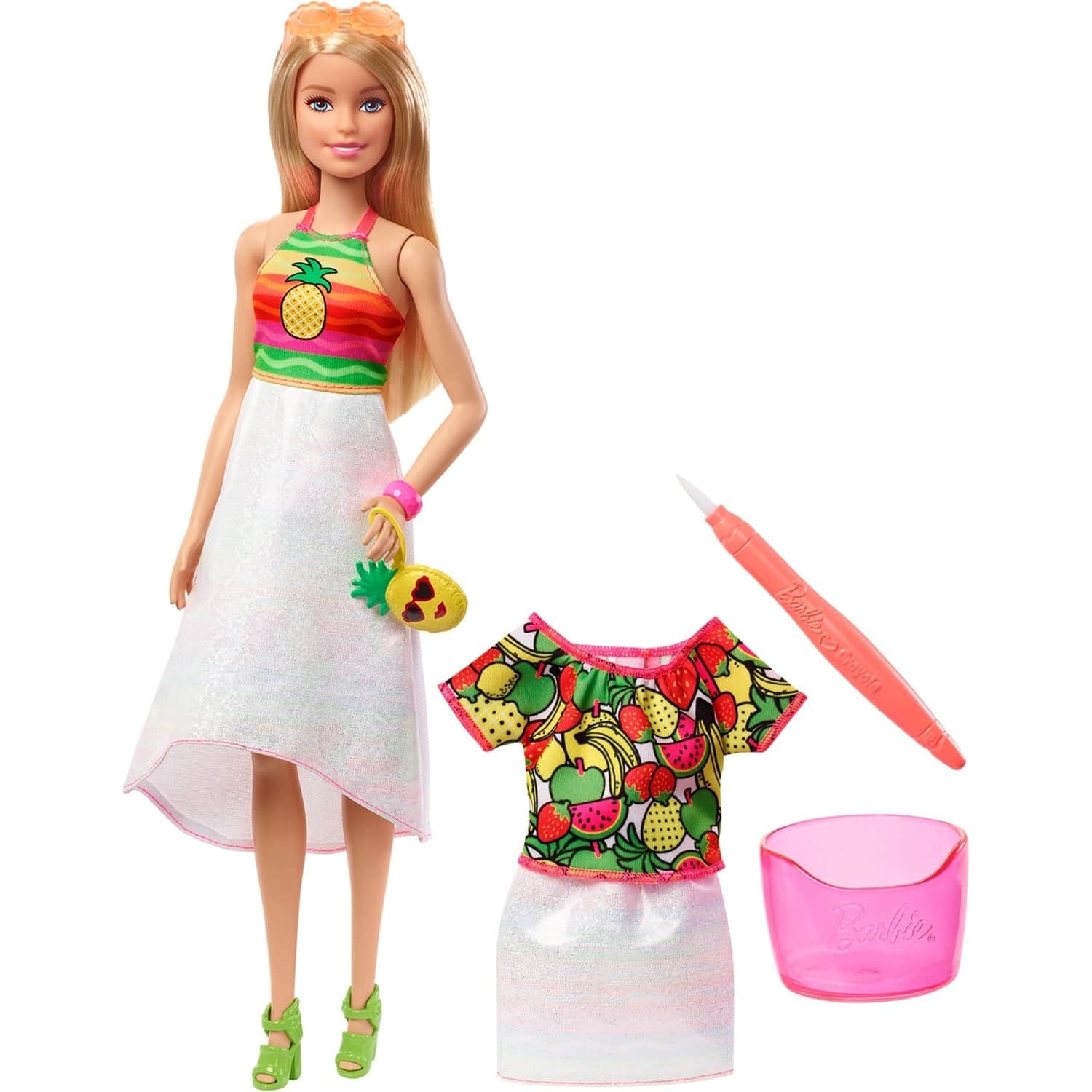 Кукла Barbie Крайола Радужный фруктовый Блондинка, 29 см, GBK18