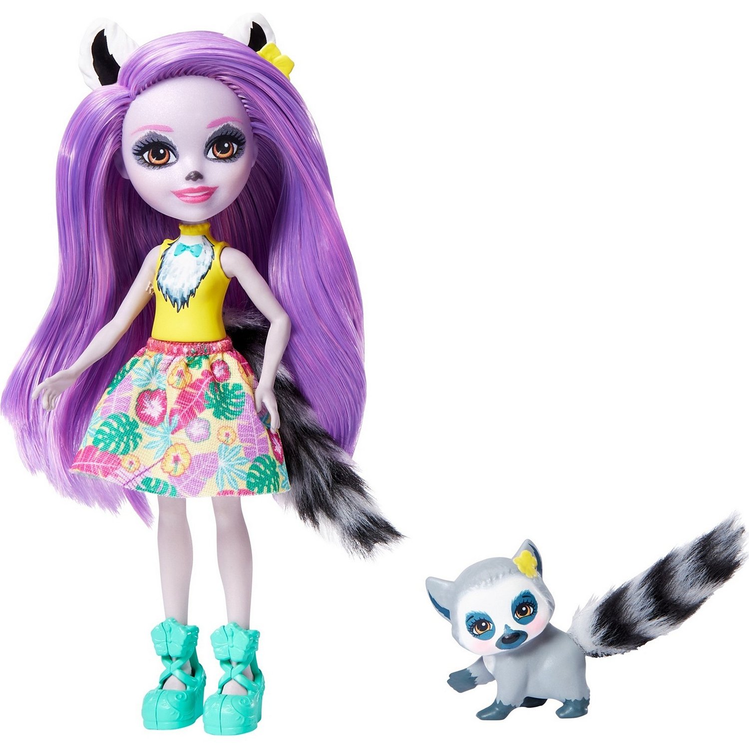 Кукла Enchantimals Лариса Лемури с любимой зверюшкой, 15 см, GFN44