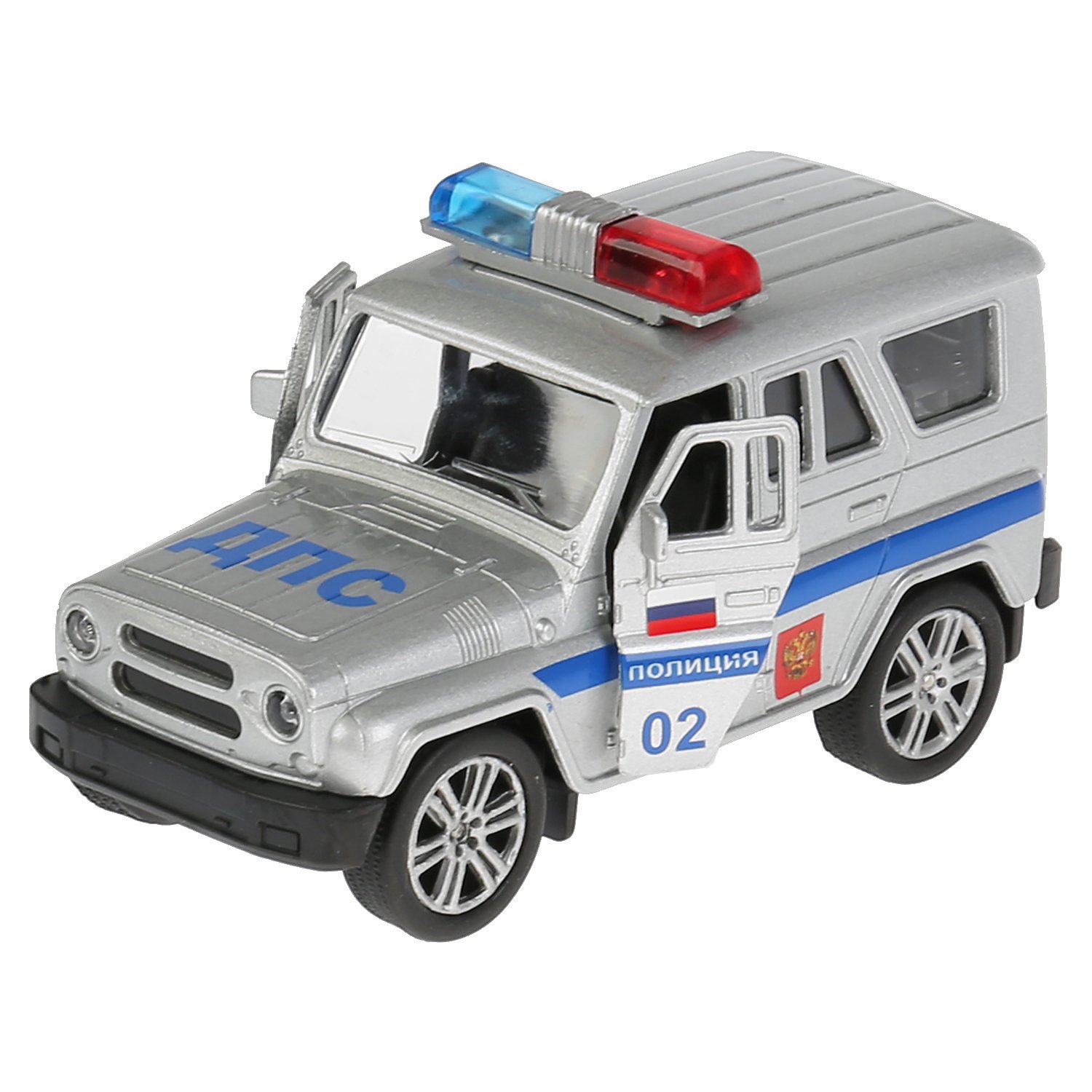 Машина Технопарк UAZ Hunter Полиция инерционная 240788