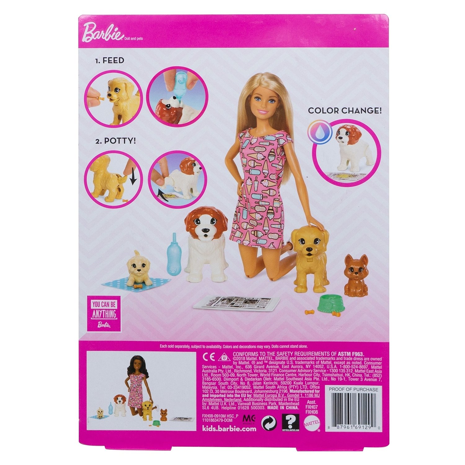 Кукла Barbie и щенки FXH08
