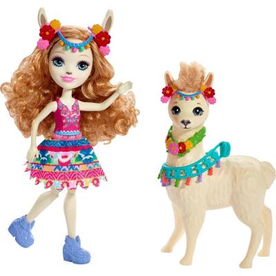 Кукла Enchantimals Лама Ллуэлла с любимой зверюшкой, 15 см, FRH42