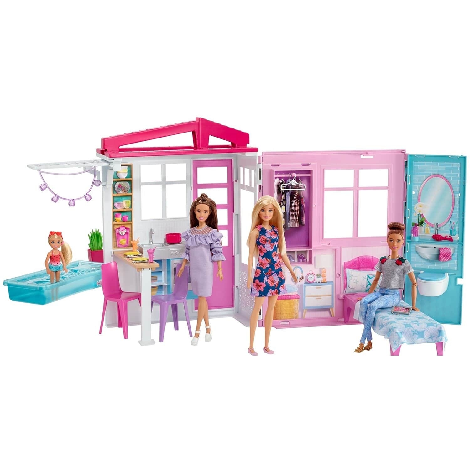 Barbie кукольный домик с мебелью и аксессуарами FXG55