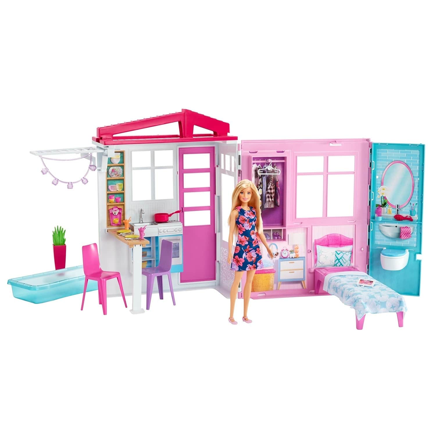 Barbie кукольный домик с мебелью и аксессуарами FXG55