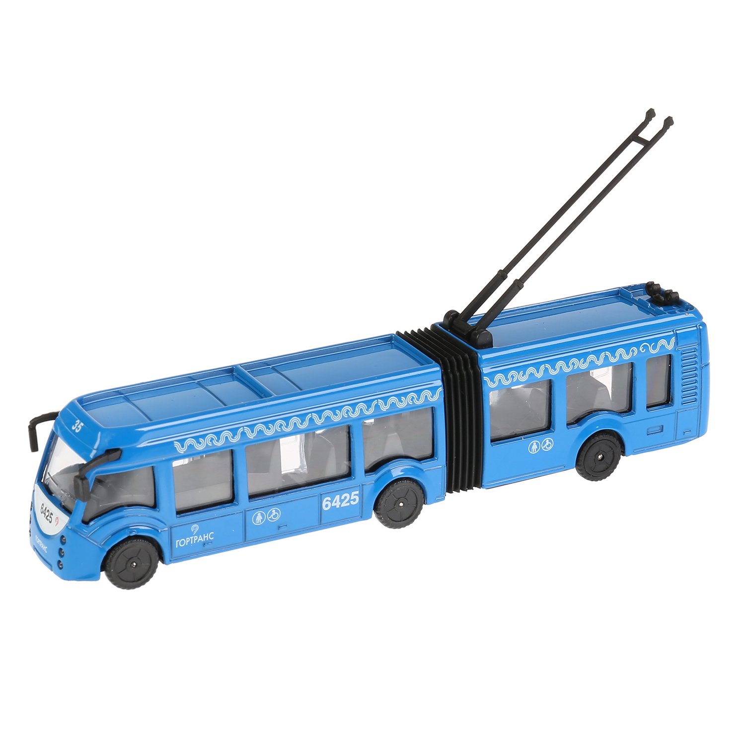 Троллейбус Технопарк с гармошкой инерционный 272076