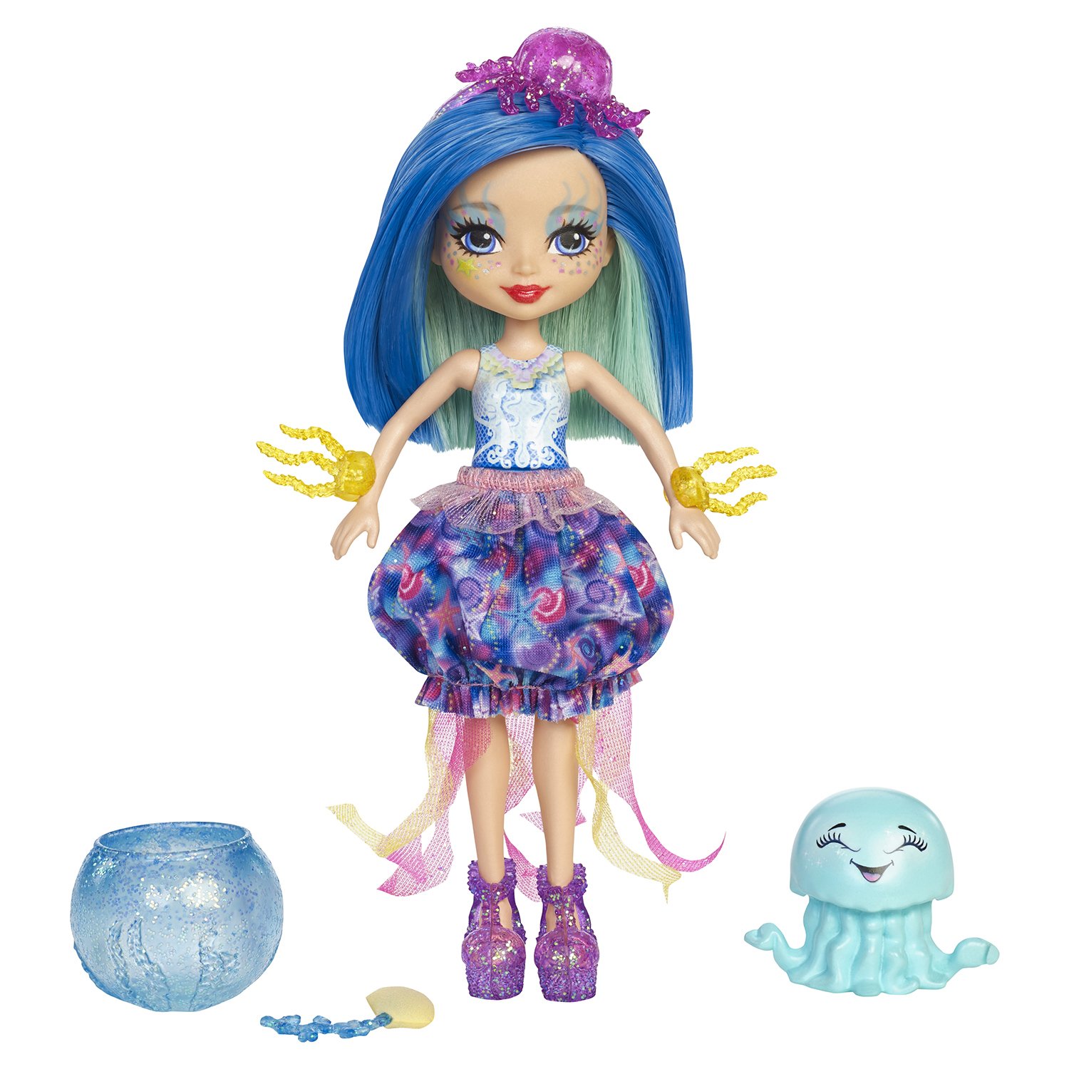Кукла Enchantimals Морские подружки с друзьями Джесса Медуза, 15 см, FKV57