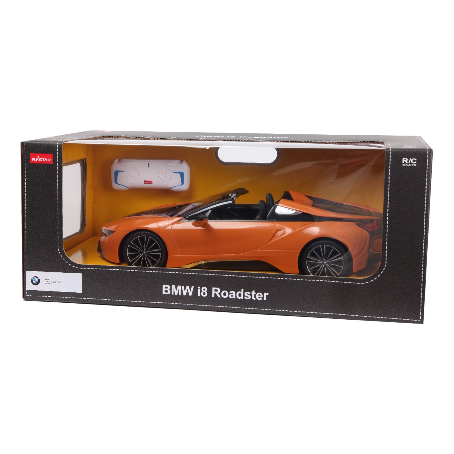 Машина Rastar РУ 1:12 BMW i8 Roadster Оранжевая 95500