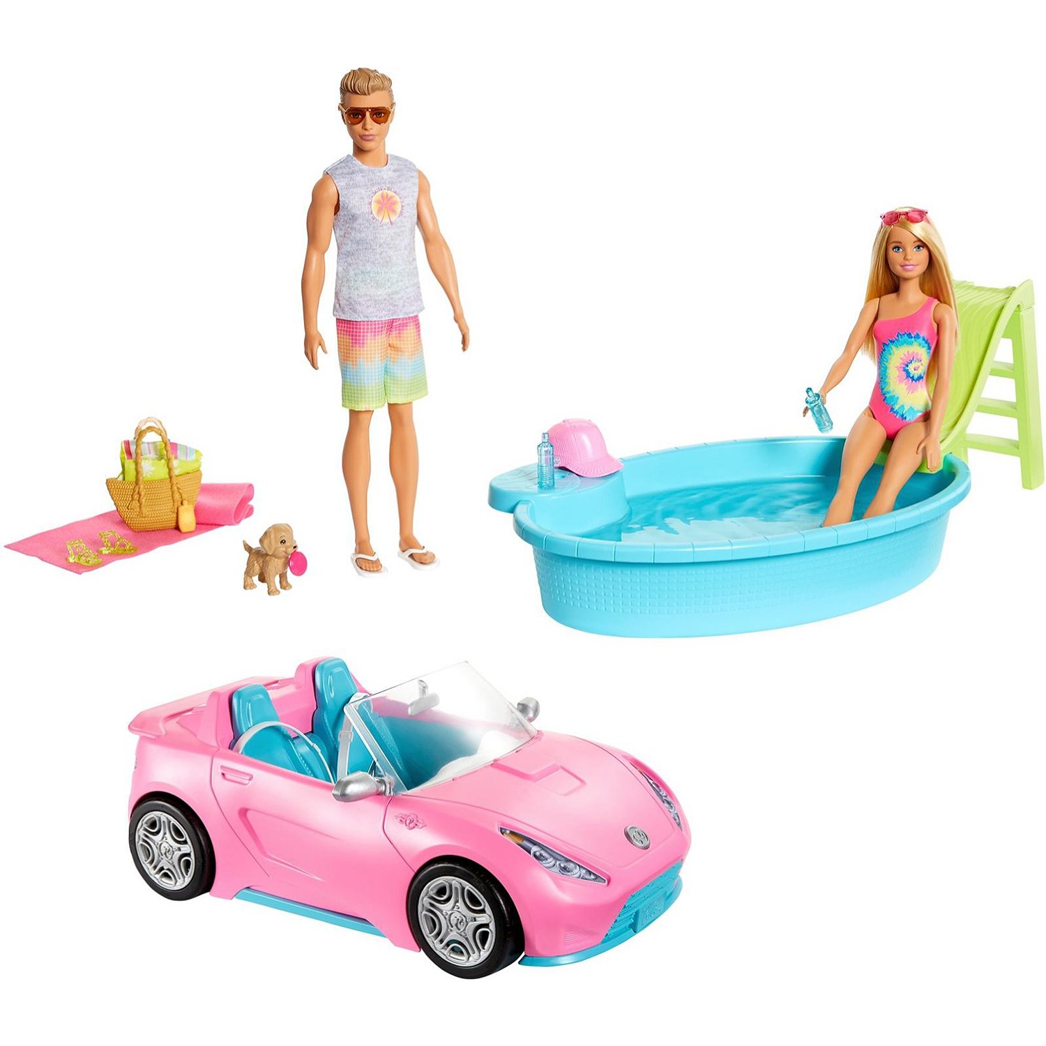 Набор игровой Barbie 2 куклы +автомобиль +аксессуары (Barbie GJB71)