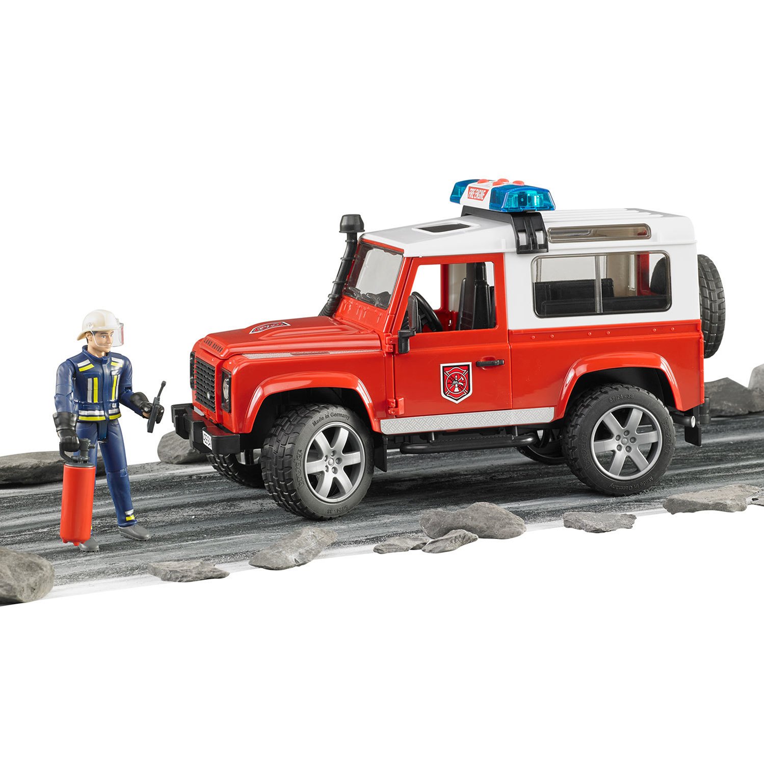 Пожарный автомобиль Bruder Внедорожник Land Rover Defender Station Wagon (02-596) 1:16 28 см