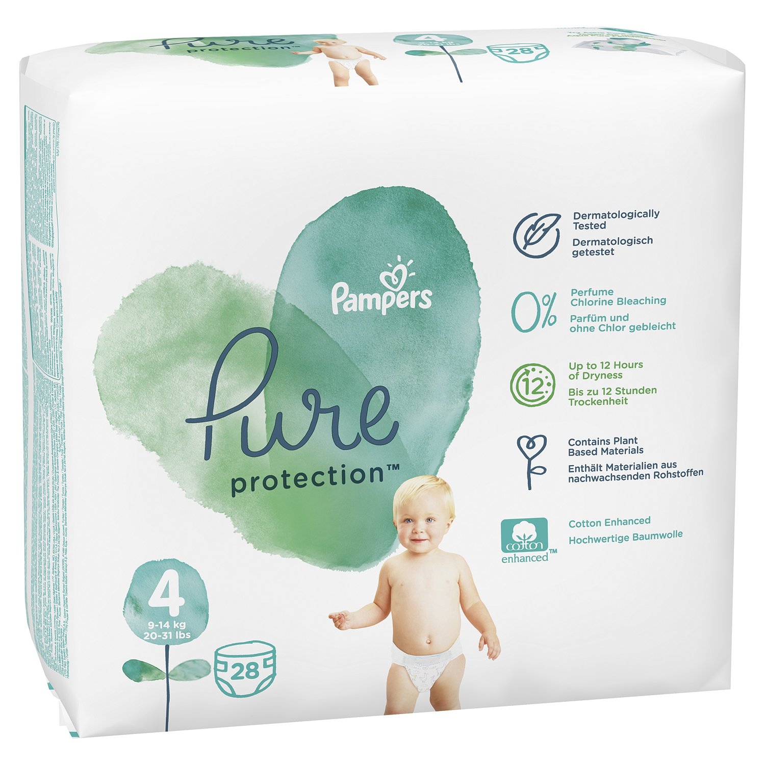 Подгузники Pampers Pure Protection 9-14кг 28шт