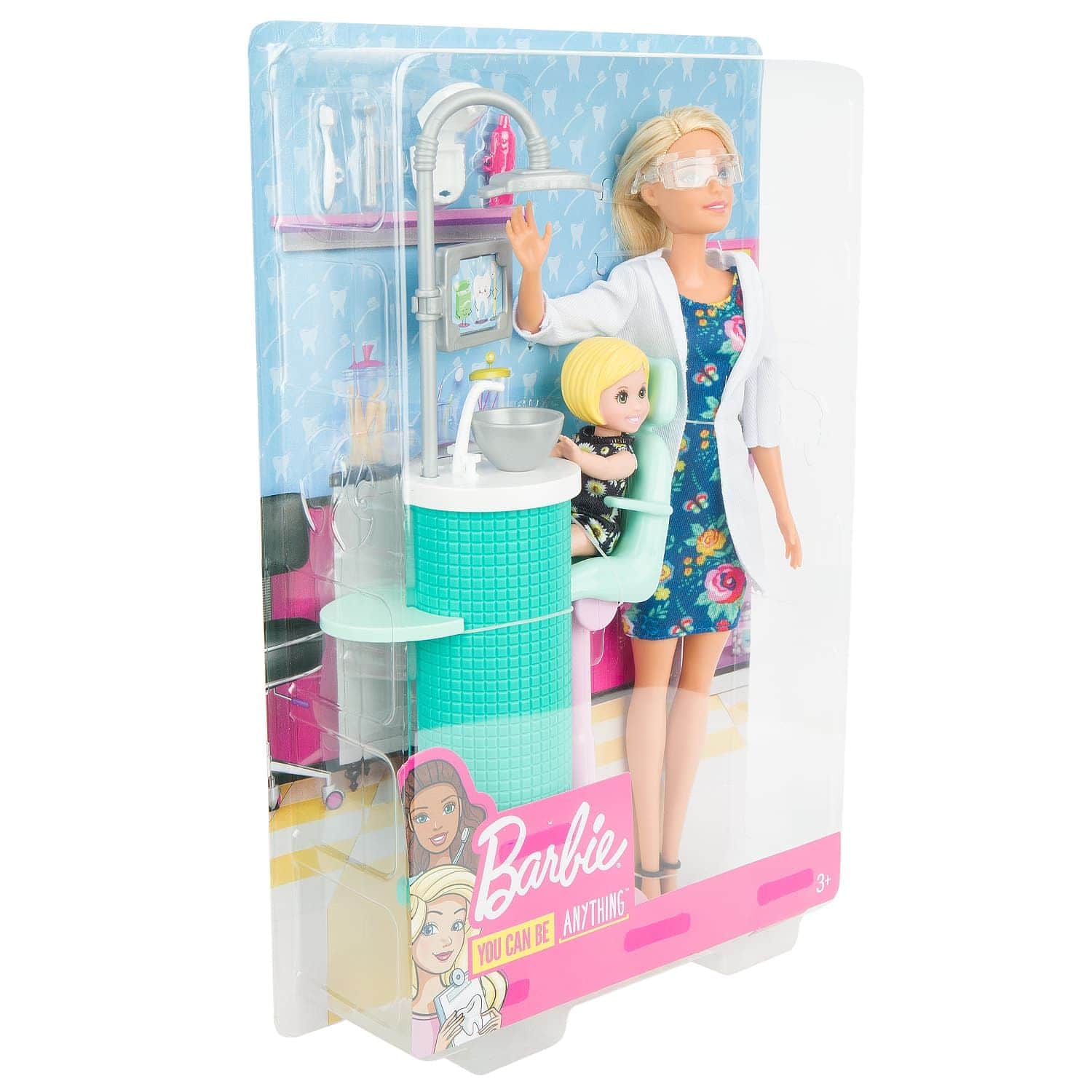 Набор кукол Barbie Кем быть? Дантист и малышка-пациент, 29 см и 10 см, FXP16