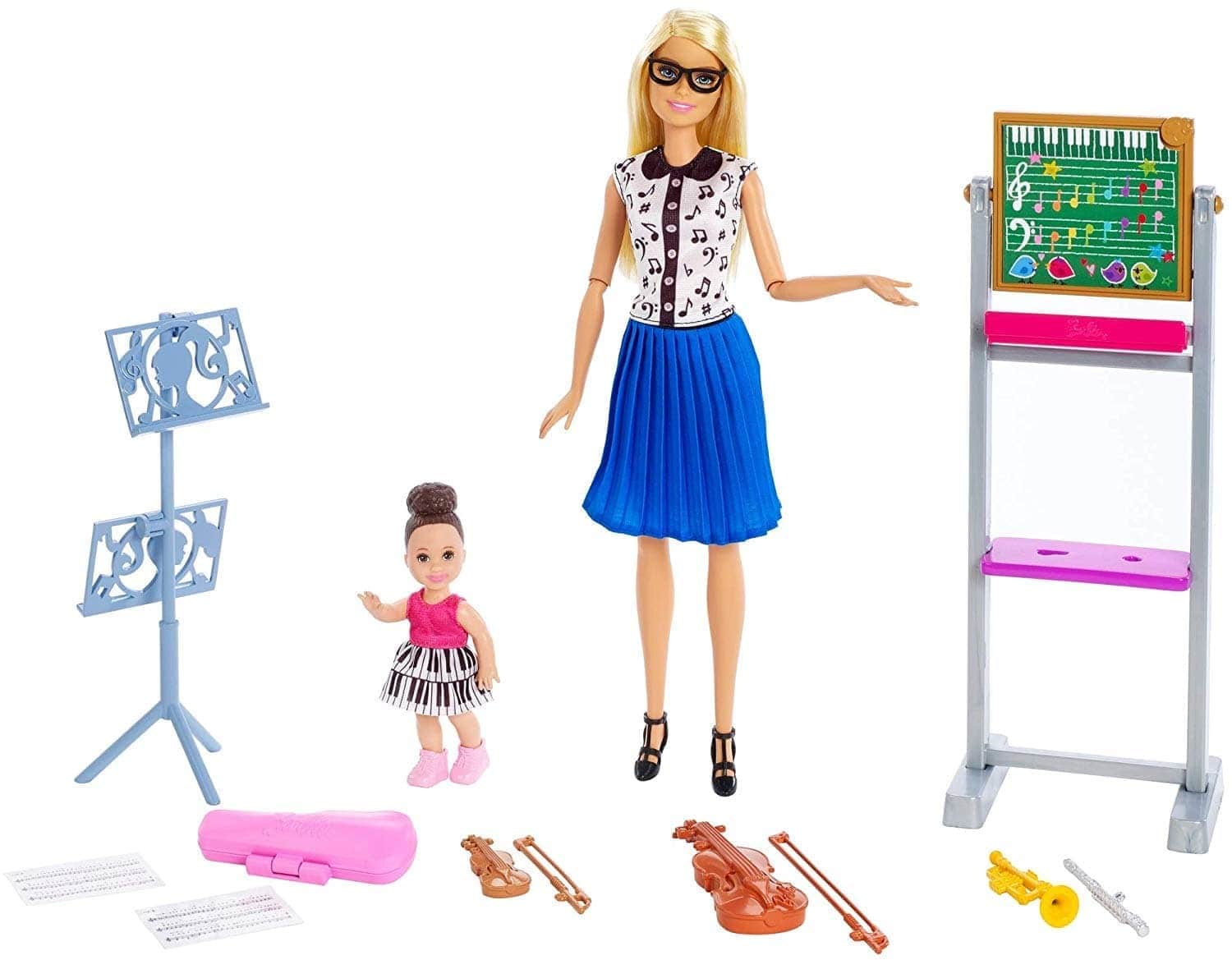Набор кукол Barbie "Кем быть?" Учитель музыки, 29 см и 10 см, FXP18