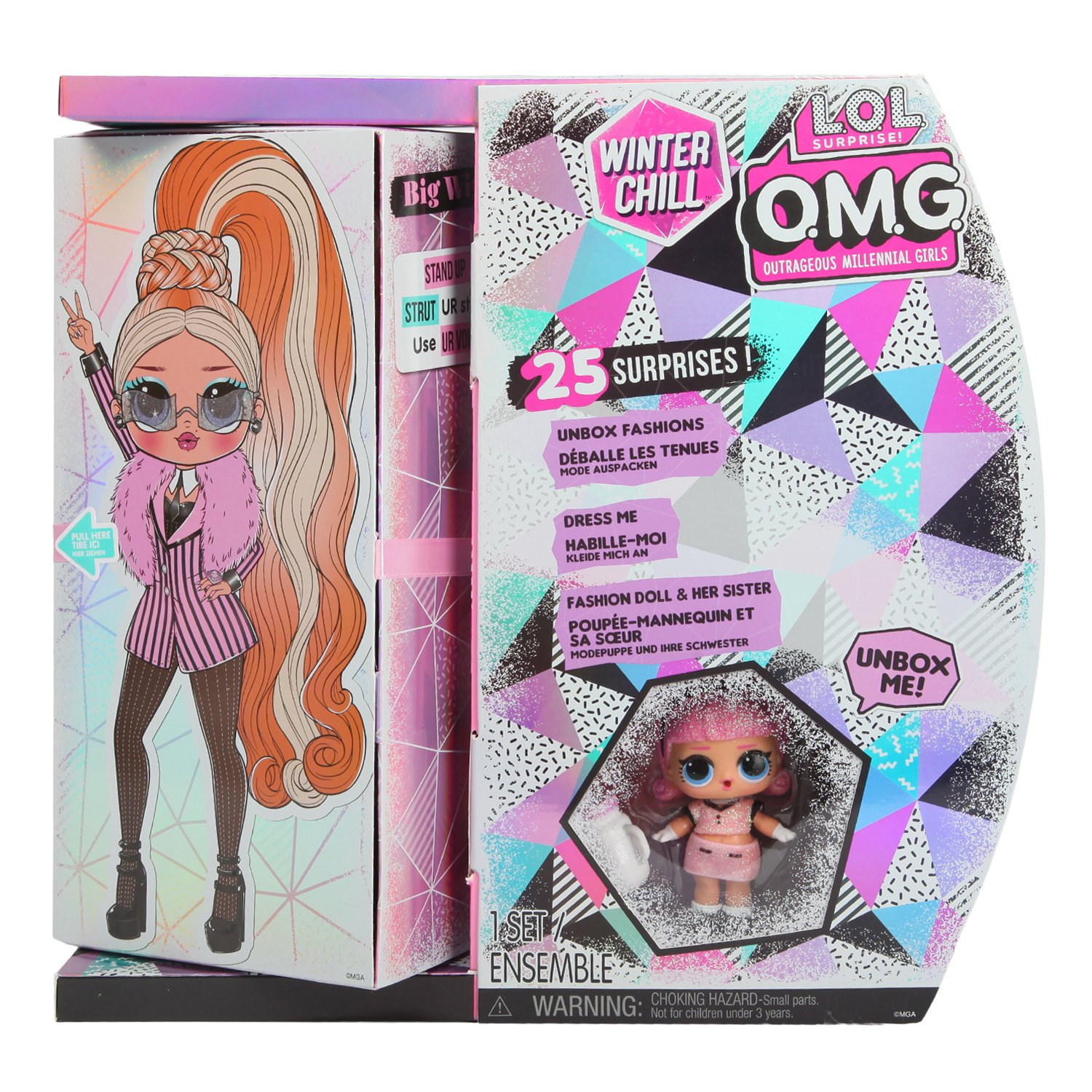 Игровой набор O.M.G. Winter Chill Big Wig Fashion Doll & Madame Queen Doll with 25 Surprises 27 см, 570264