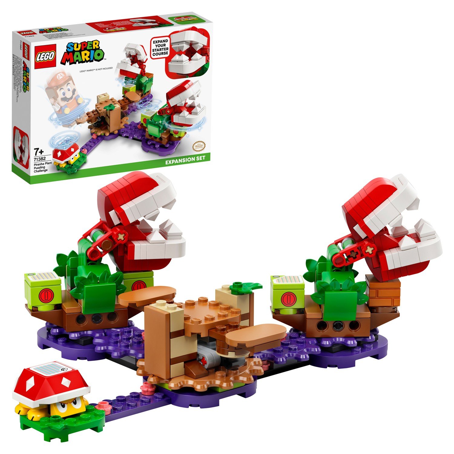 Конструктор LEGO Super Mario 71382 Дополнительный набор Загадочное испытание растения-пираньи