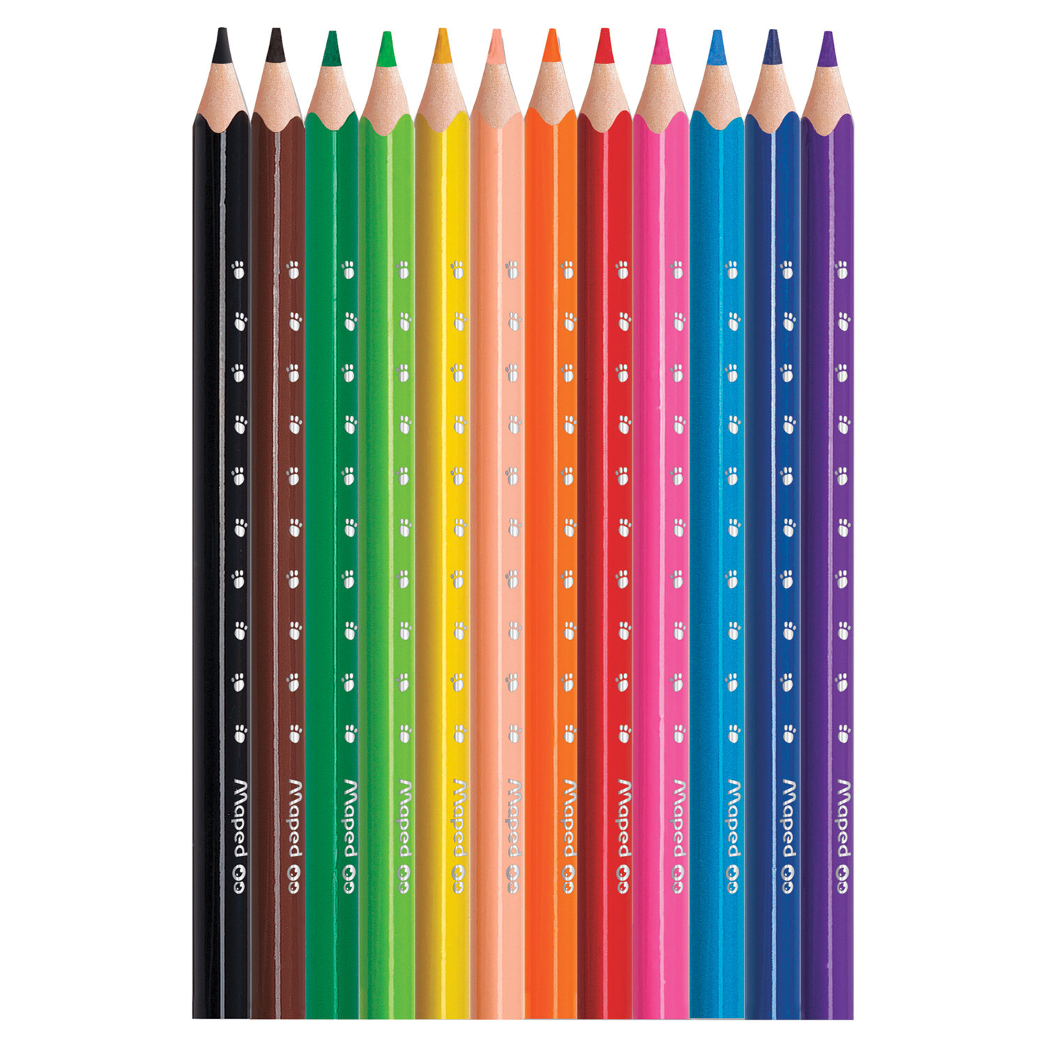 Карандаши цветные утолщенные MAPED (Франция) "Pulse", 12 цветов, пластик, трехгранные, заточенные, европодвес, 834352