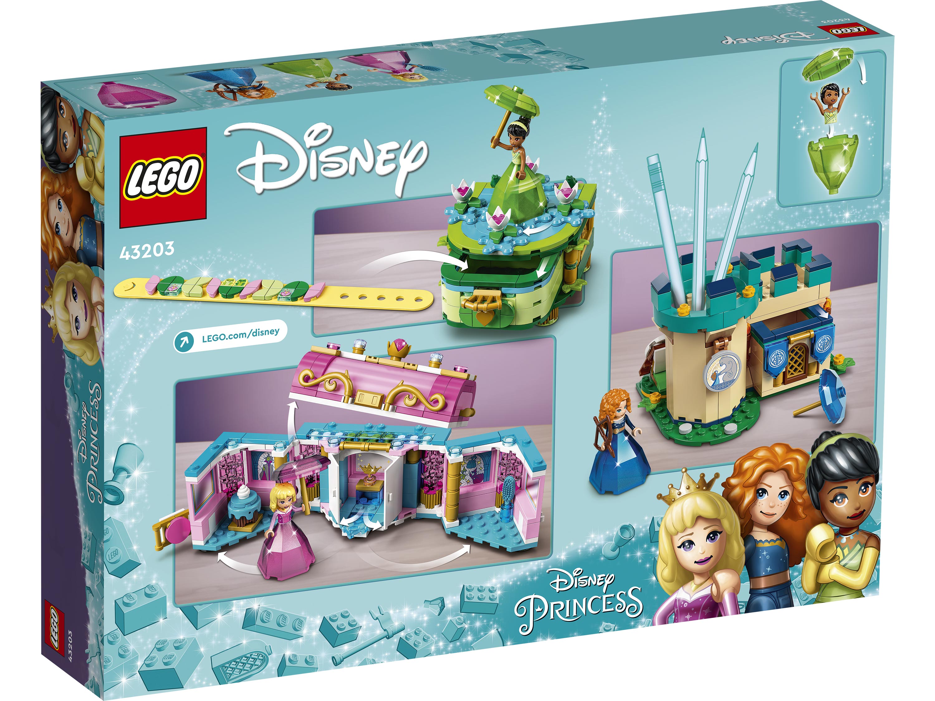 LEGO Disney 43203 Очарованные творения Авроры, Мериды и Тианы