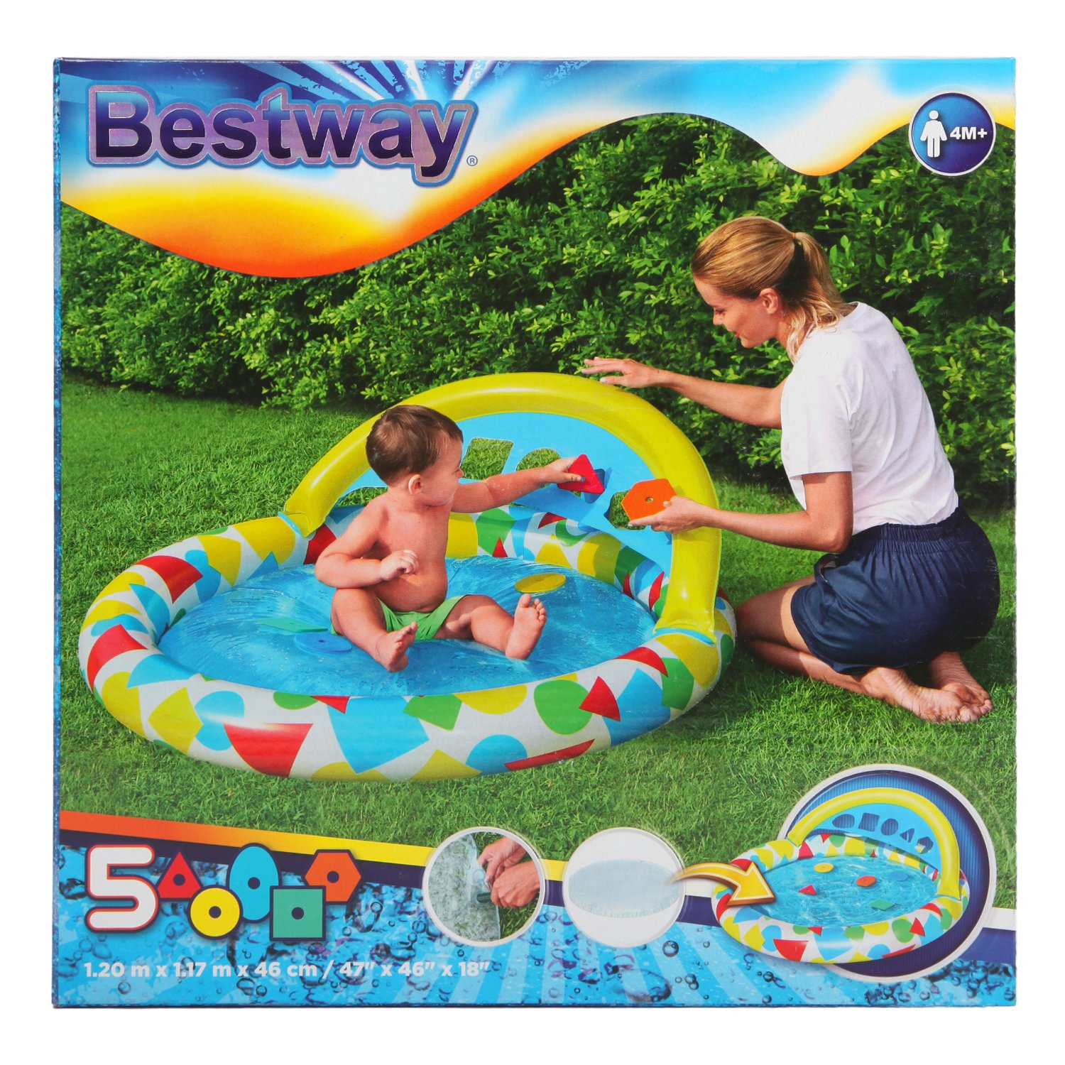Детский бассейн Bestway Splash & Learn Kiddie Pool 52378, 120 х 117 х 46 см