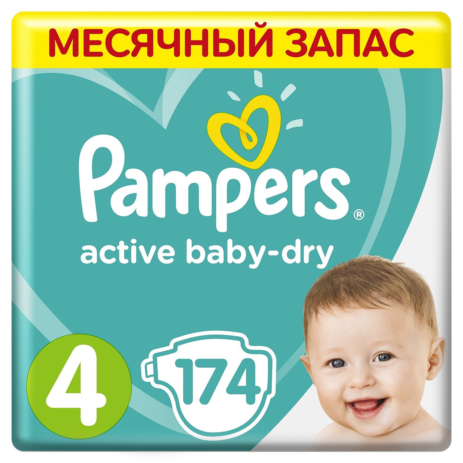 Подгузники Pampers Active Baby-Dry 4 9-14кг 174шт
