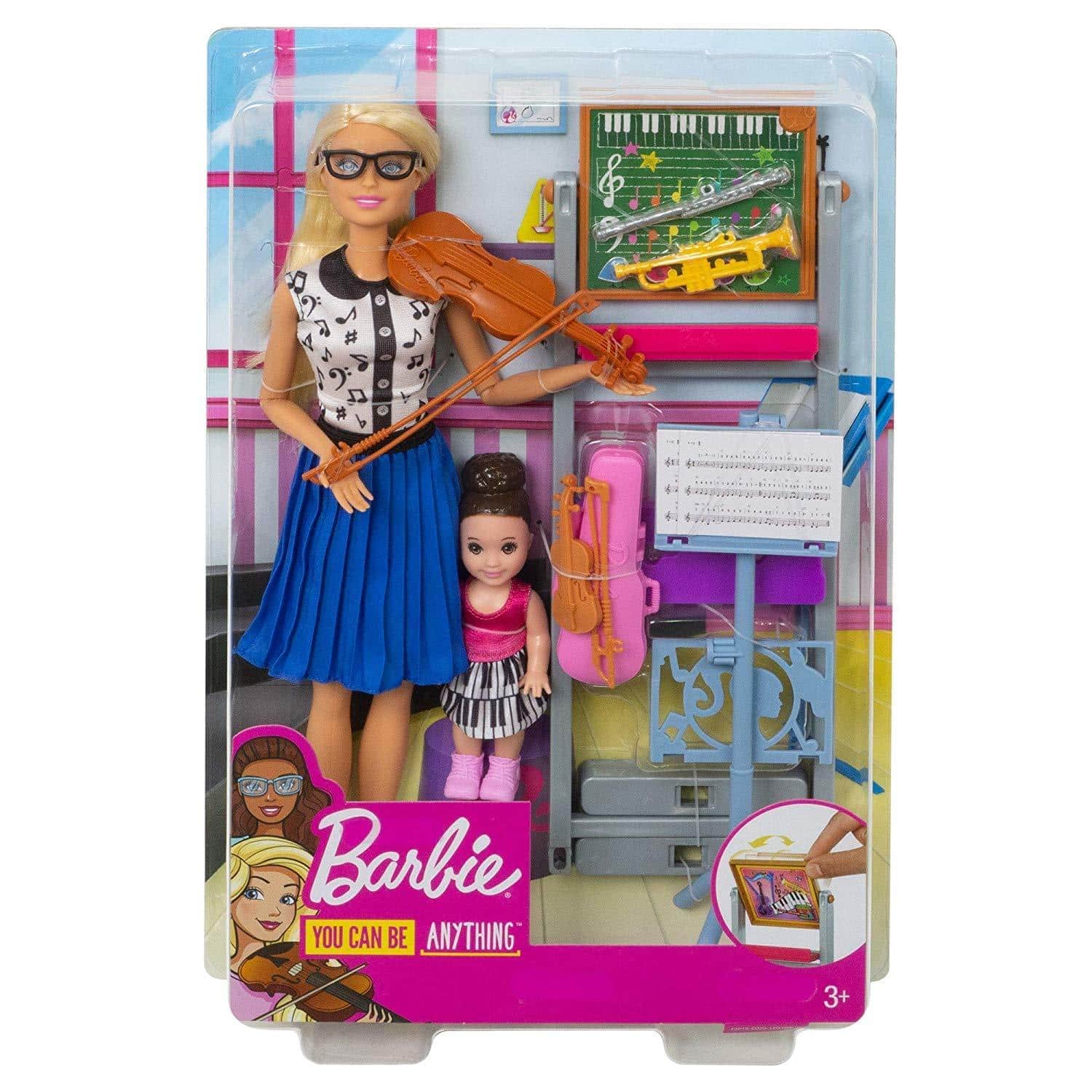Набор кукол Barbie "Кем быть?" Учитель музыки, 29 см и 10 см, FXP18