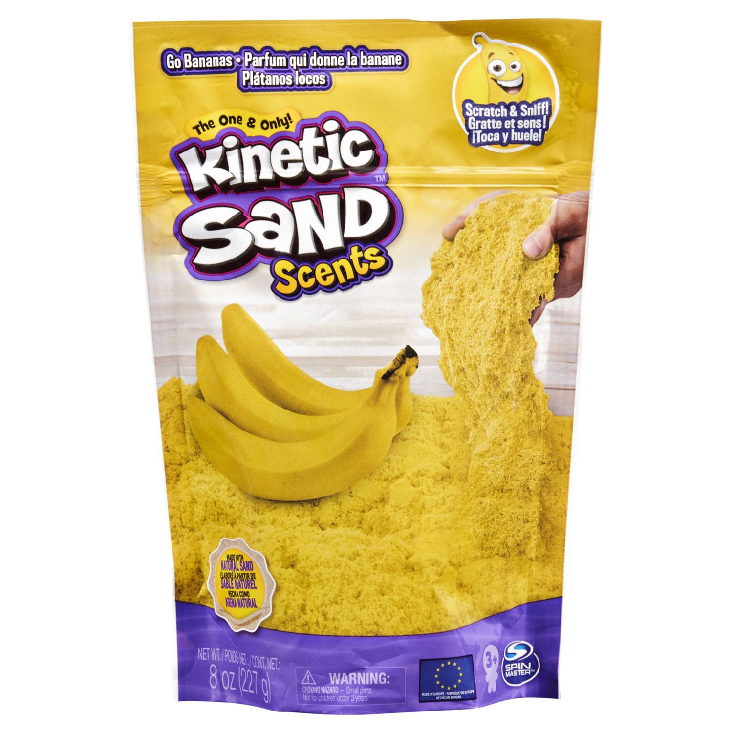 Песок для лепки Kinetic Sand Banana Slipt ароматизированный 227г 6053900/20124652